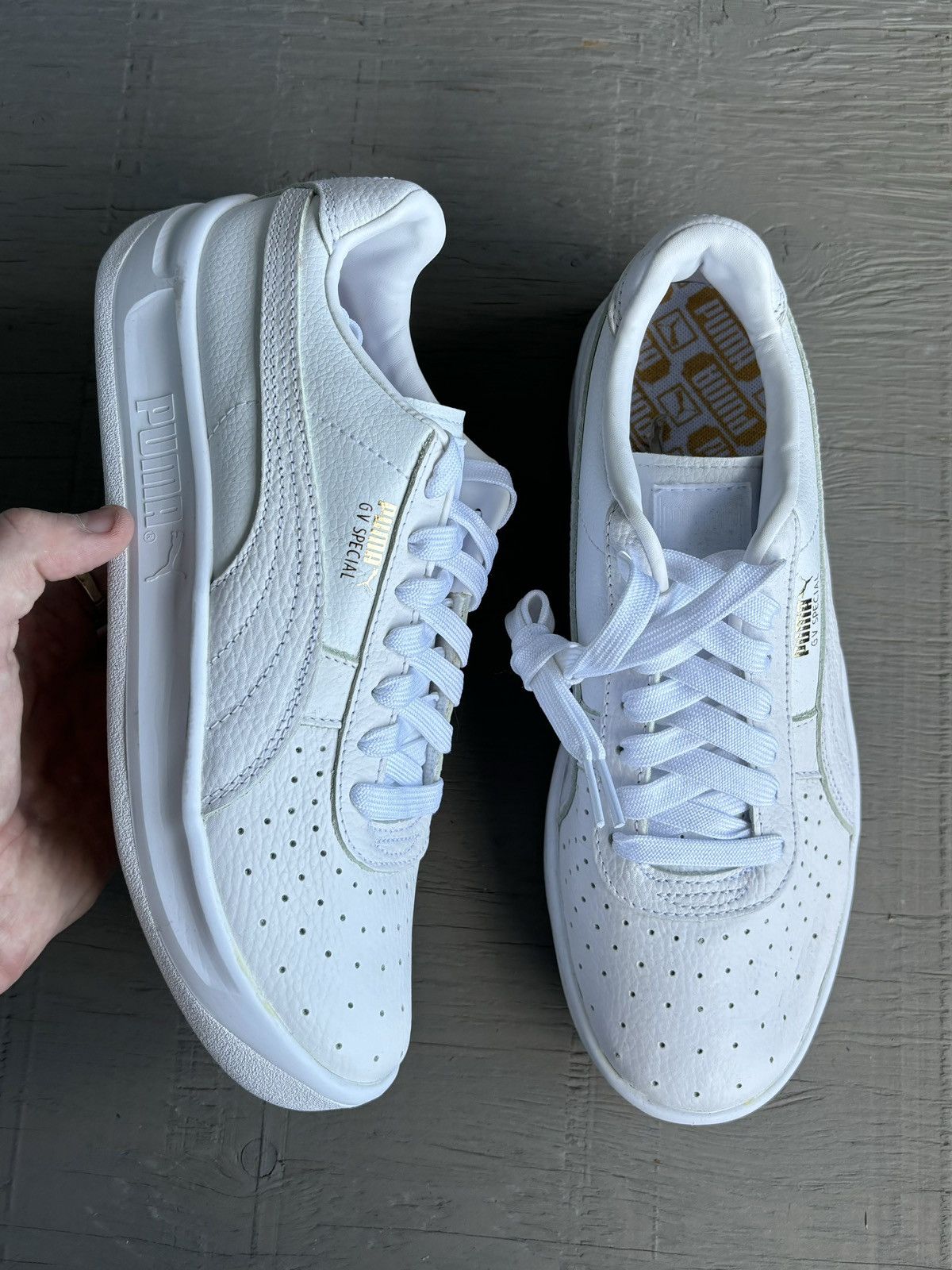 Puma Puma GV Special All White Leather Puma Sneakers Force 1 Mens Size US 8 / EU 41 - 13 Thumbnail