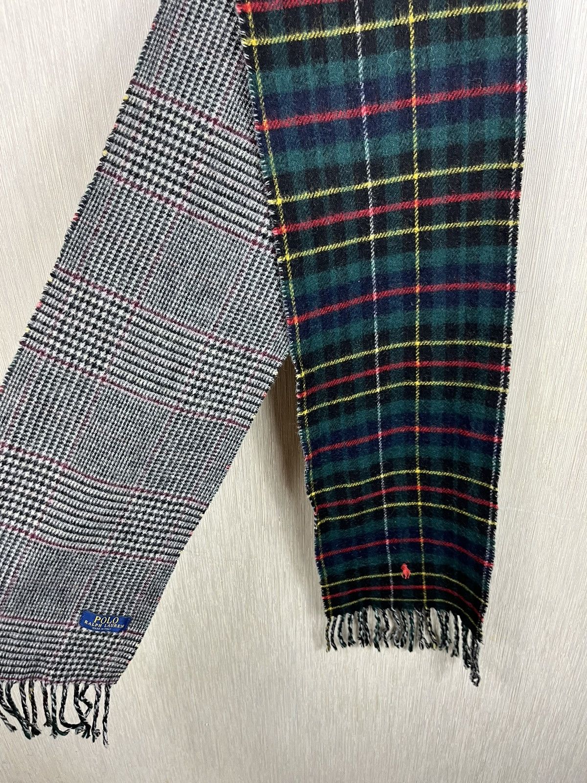 Polo Ralph Lauren × Ralph Lauren Polo Ralph Lauren Italian wool checked scarf muffler luxury Size ONE SIZE - 11 Thumbnail