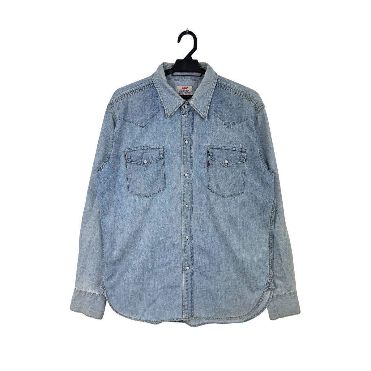 Levi's × Vintage Vintage 90s Levis Stone Washed Western Denim Shirt Size US L / EU 52-54 / 3 - 1 Thumbnail