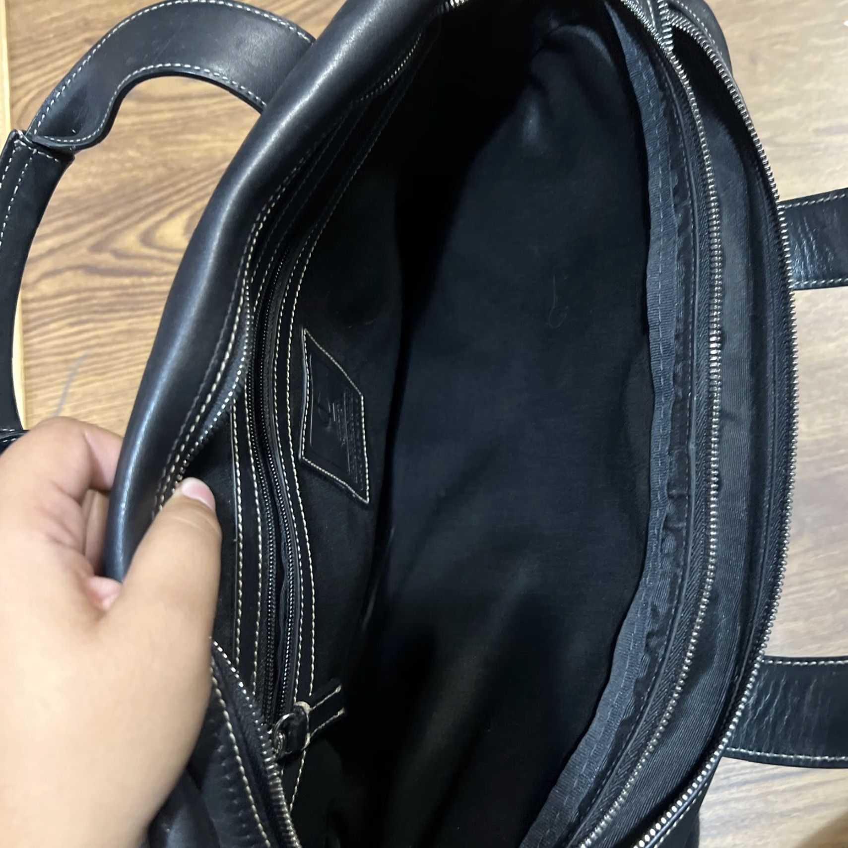 Coach COACH Transatlantic Black Leather Crossbody Soft Side Large Briefcase - Men - Large - Briefcase/Document Case Size ONE SIZE - 5 Thumbnail