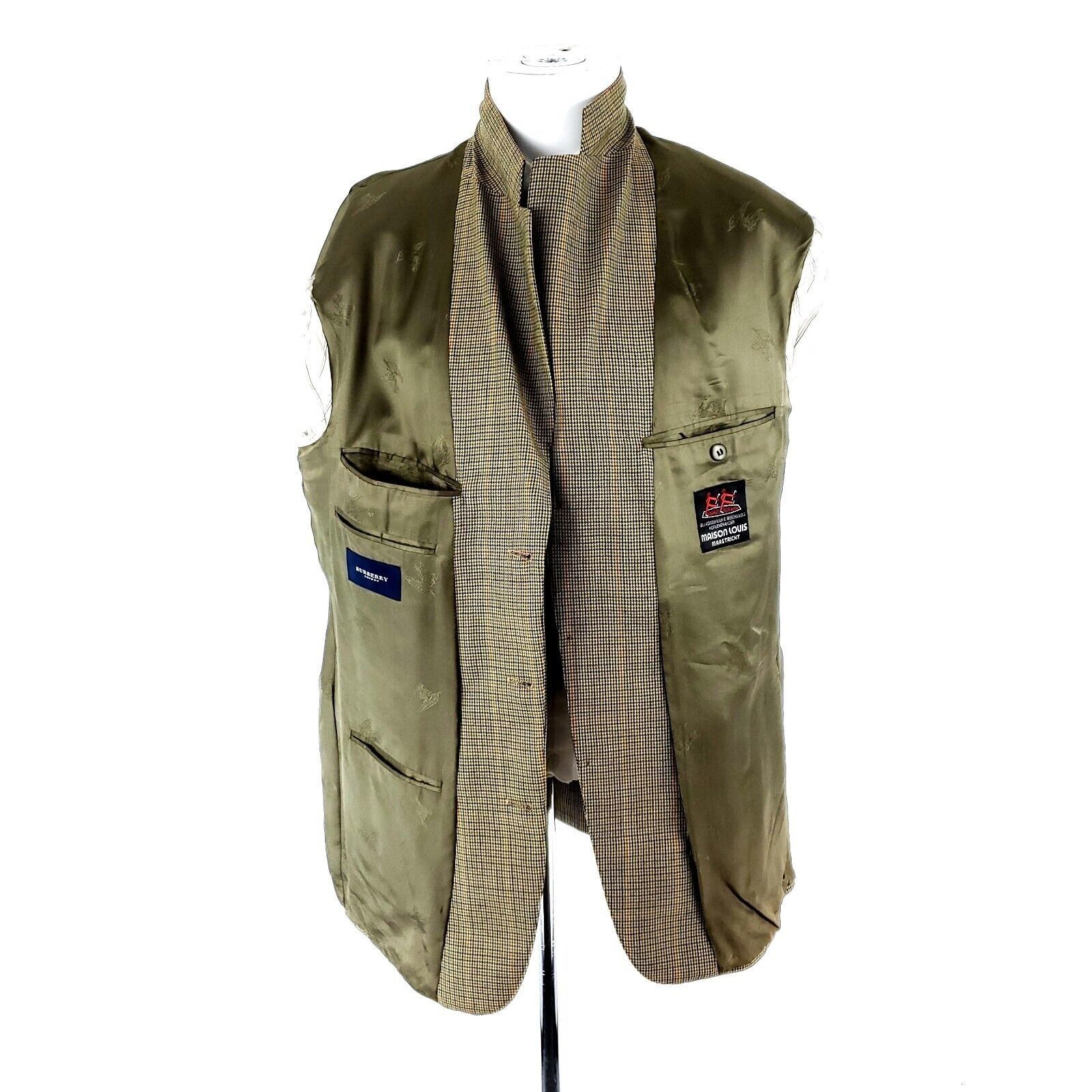 Burberry Burberry London Wool 3 Leather Button Sport Coat 42R Brown H Size 42R - 10 Thumbnail