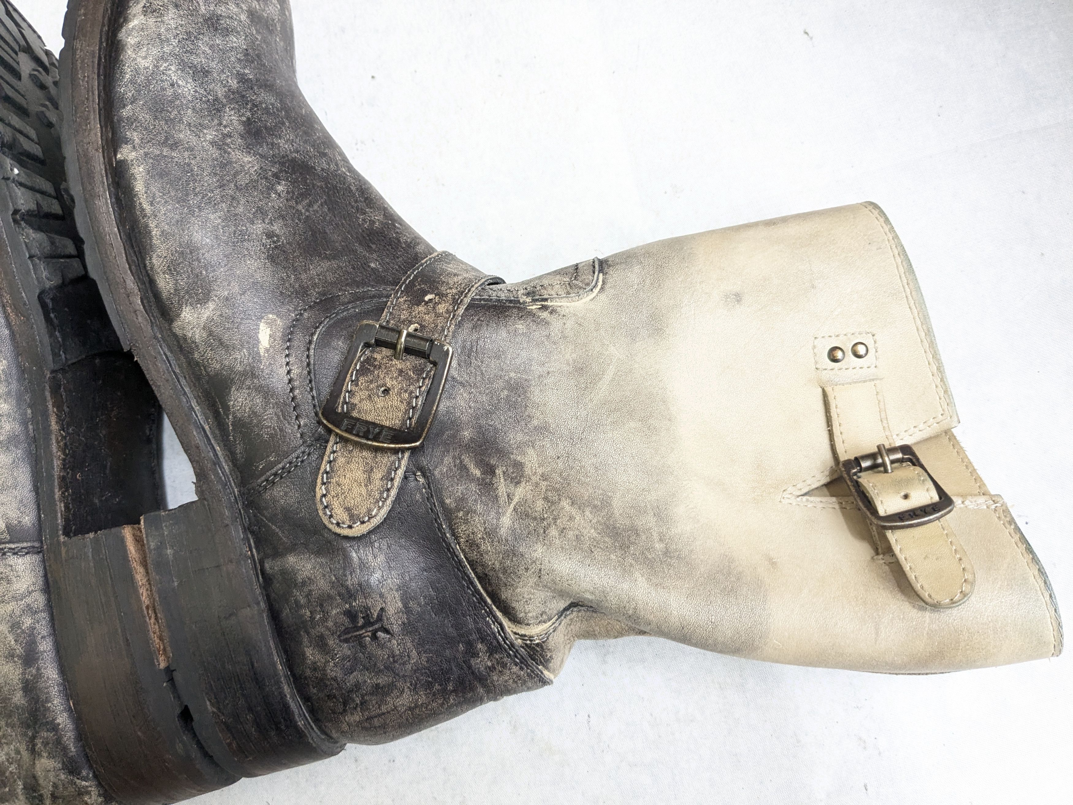 Frye Frye Engineer Boots Stonewash 11 D Buckle Strap Size US 11 / EU 44 - 10 Thumbnail