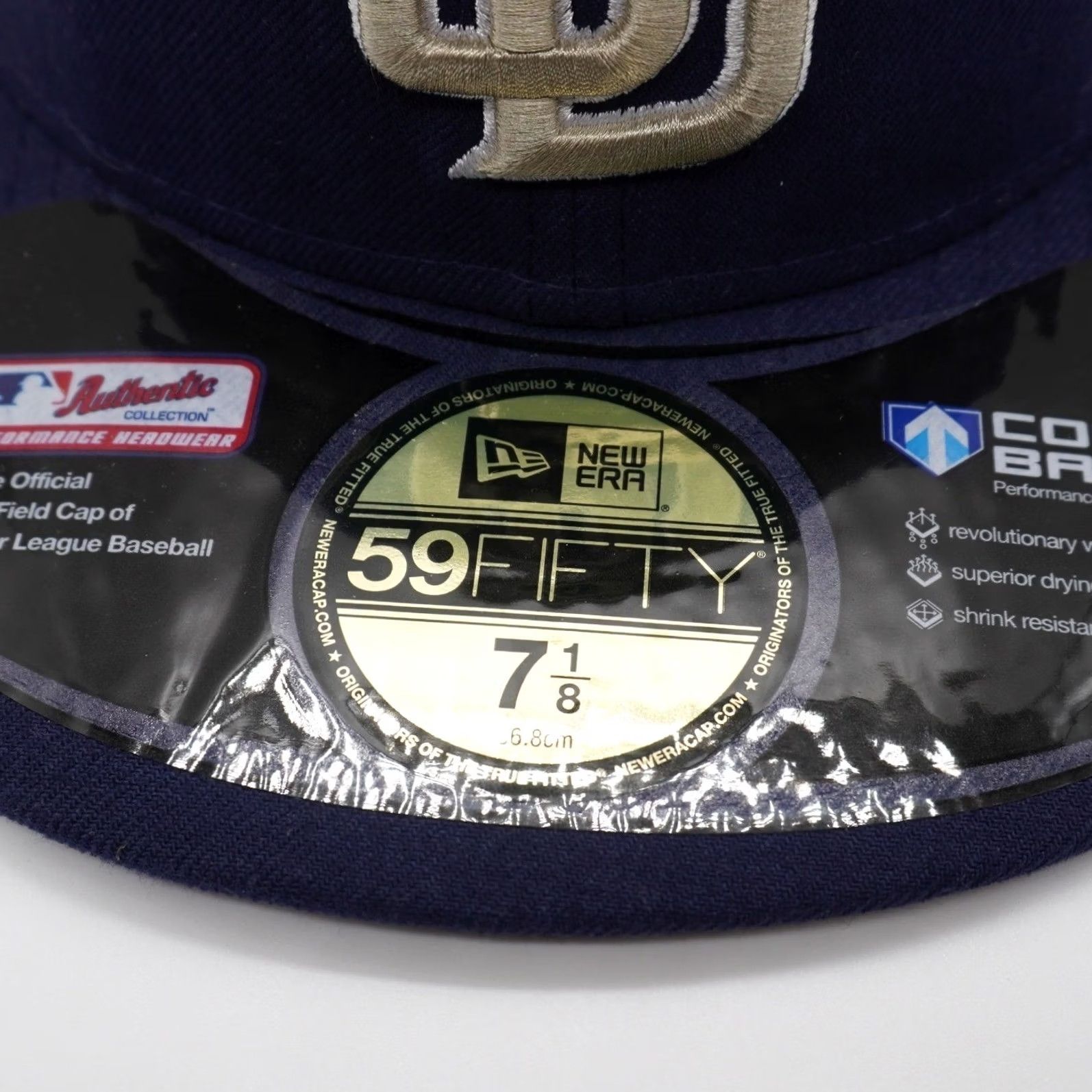 New Era New Era San Diego Padres MLB 59FIFTY Fitted Hat Mens 7 1/8 Navy Cap Size ONE SIZE - 3 Thumbnail