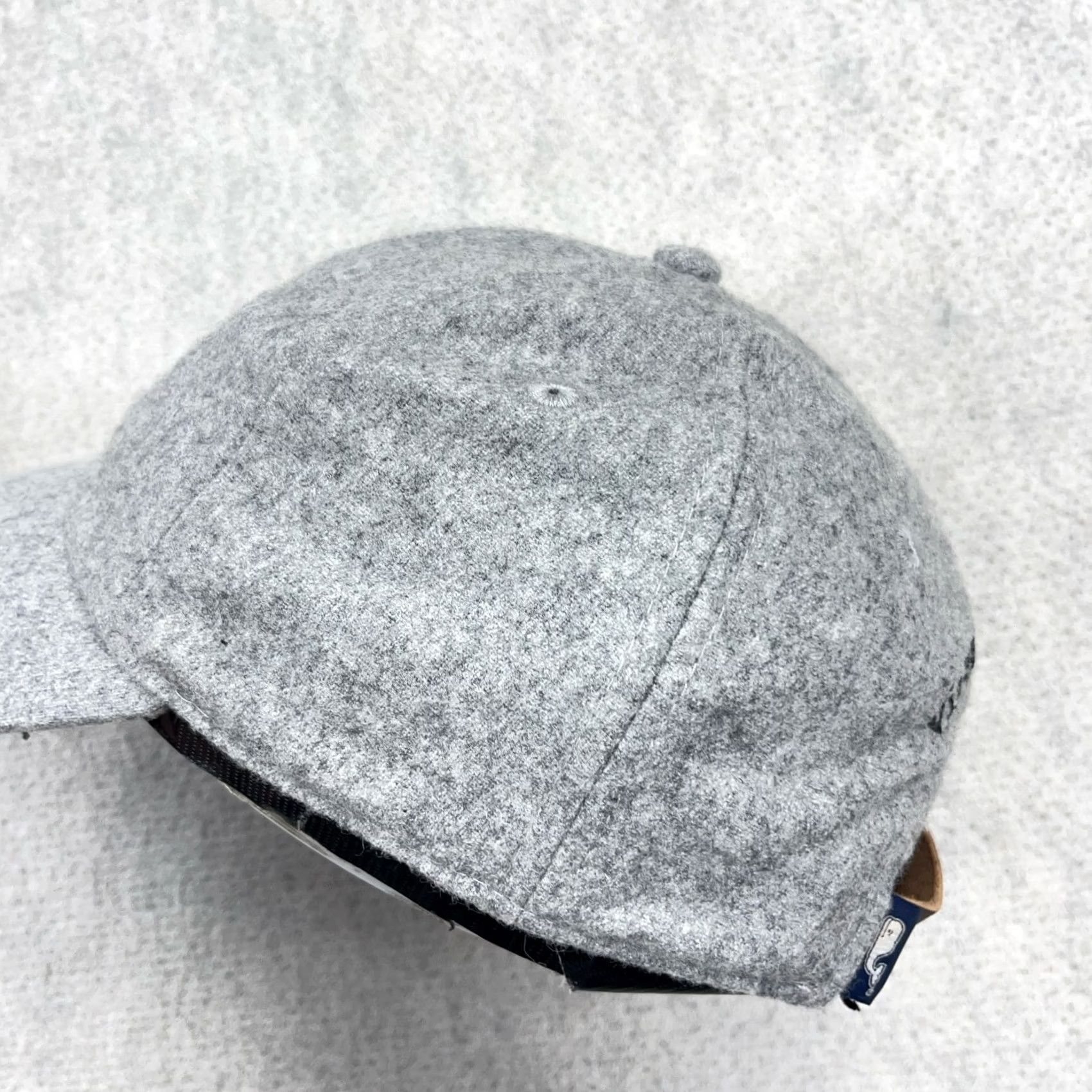 Vineyard Vines Vineyard Vines Hat Cap Wool Heather Gray Leather Strap Back Adjustable Size ONE SIZE - 4 Thumbnail