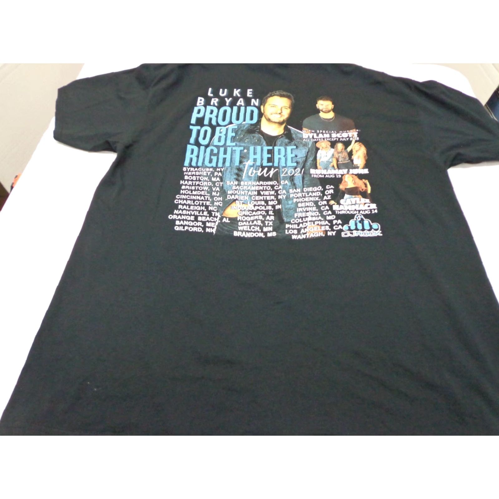 Fruit Of The Loom Luke Bryan 2021 Concert Tour T Shirt Black XL Fruit of the Loom Mens Short Sleeve Crew Neck Graphic 2010-2019 Vintage: No Size US XL / EU 56 / 4 - 7 Thumbnail