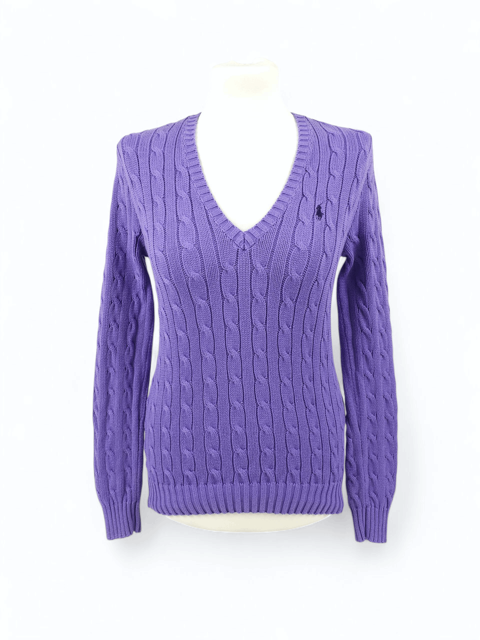 Polo Ralph Lauren 💎 Vintage Ralph Lauren Rope Cable Knit Basic Logo Sweater Size M / US 6-8 / IT 42-44 - 1 Thumbnail