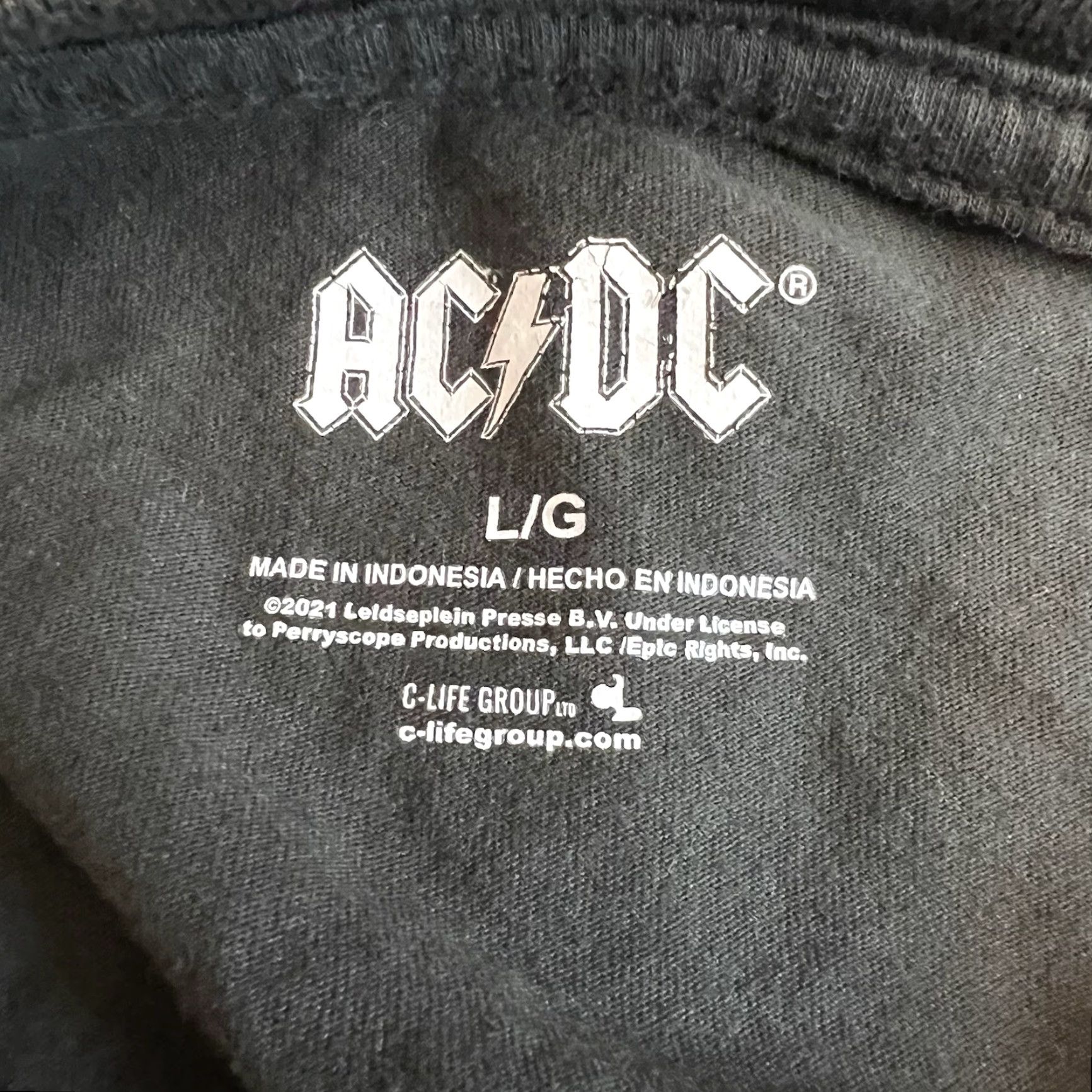 Olive AC/DC Graphic Print T-Shirt Adult L Brown Music Rock Mens Size US L / EU 52-54 / 3 - 6 Thumbnail
