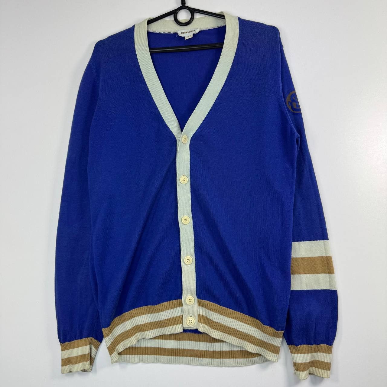 Diesel Diesel Cardigan Blue V-Neck Knit Sweater Cotton Size S Size S / US 4 / IT 40 - 1 Thumbnail