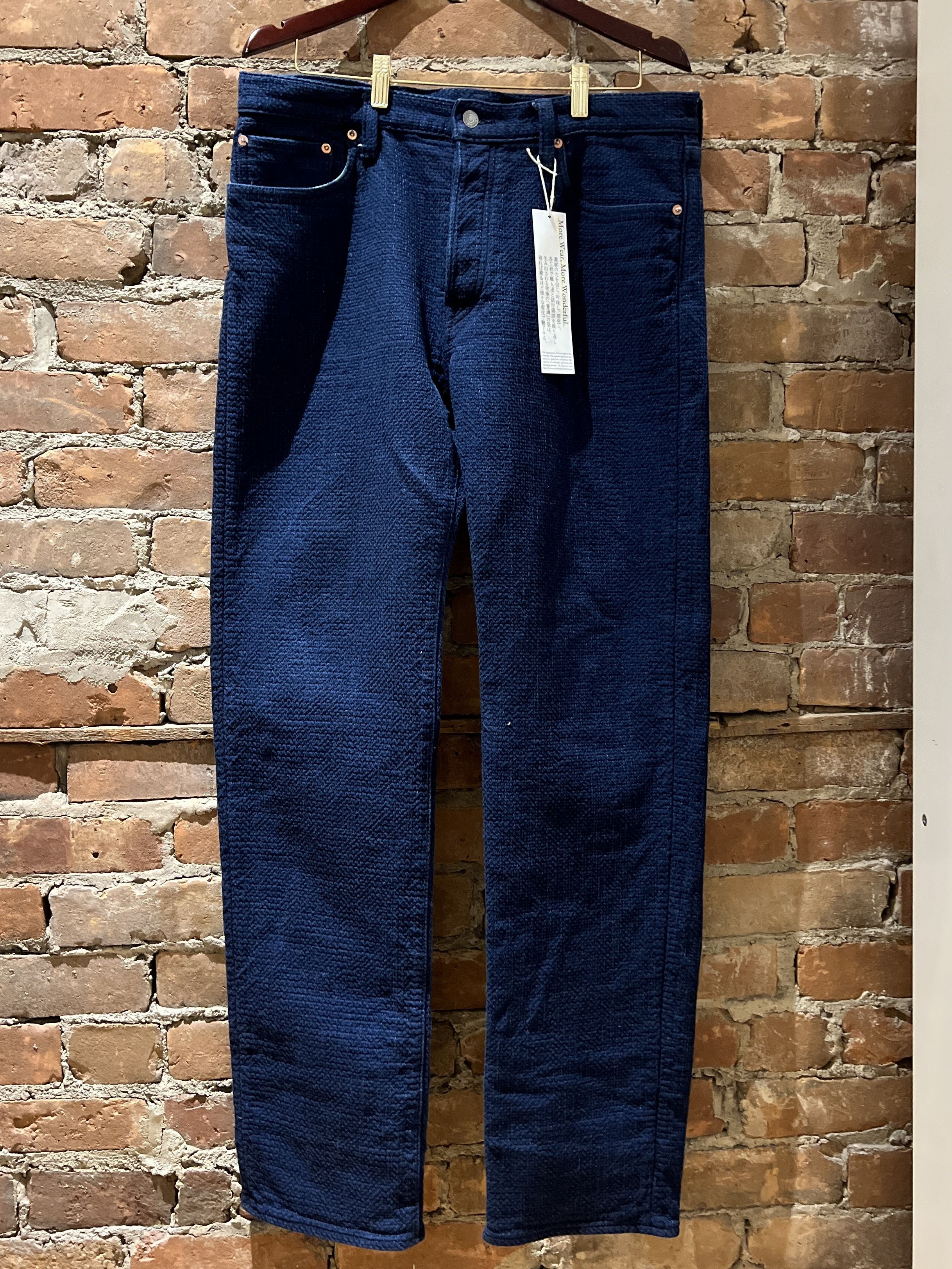 Other Omoto Denim0621 15oz Ori-Sashi Sashiko Relaxed Fit Indigo Size US 34 / EU 50 - 1 Thumbnail