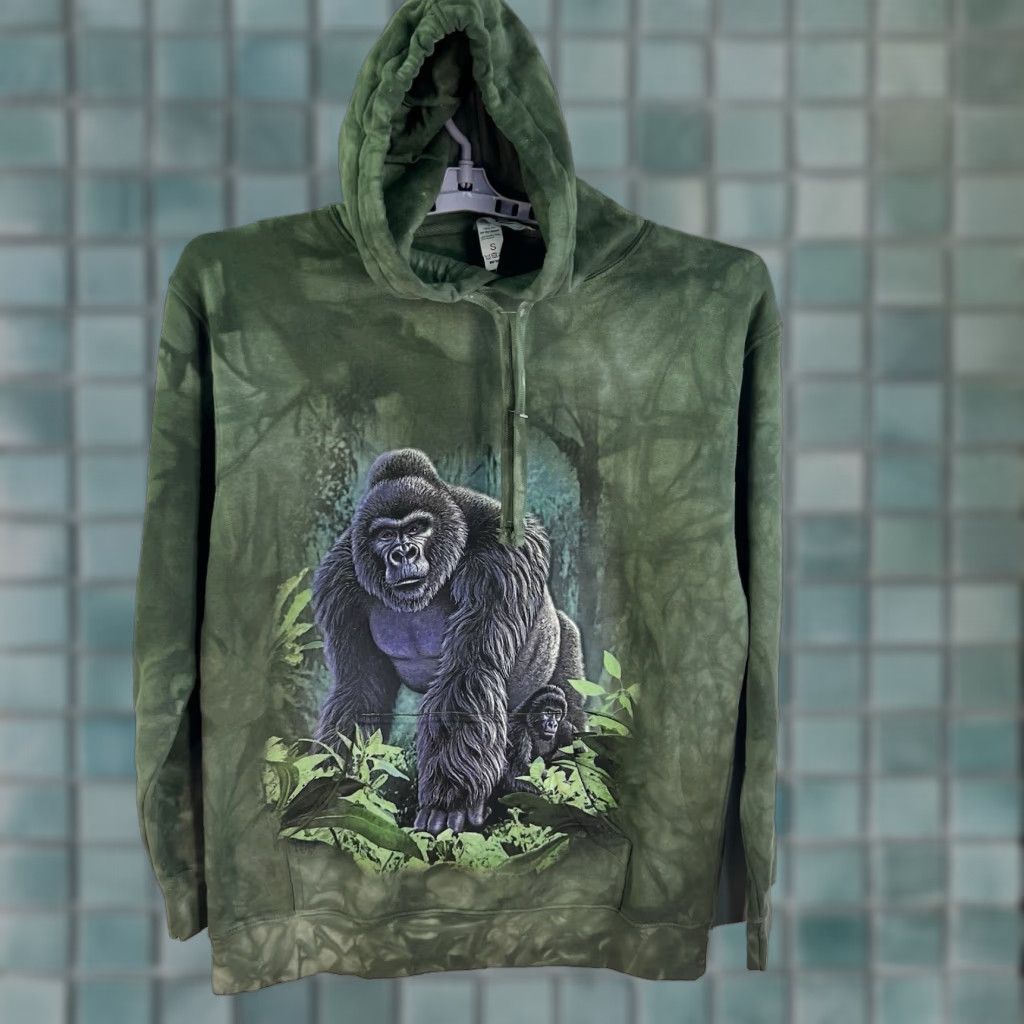 The Mountain The Mountain Tie-Dye Gorilla Hooded Sweatshirt Adult Size S /M Green Size US S / EU 44-46 / 1 - 1 Thumbnail