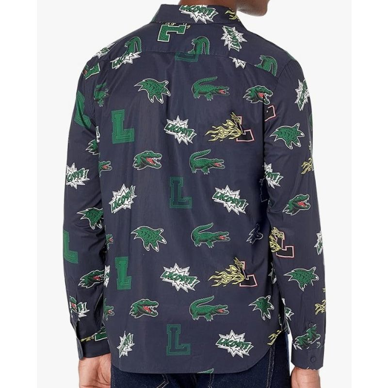 Lacoste Lacoste Men's Long Sleeve All Over Print Graphic Shirt 2XL Size US XXL / EU 58 / 5 - 3 Thumbnail