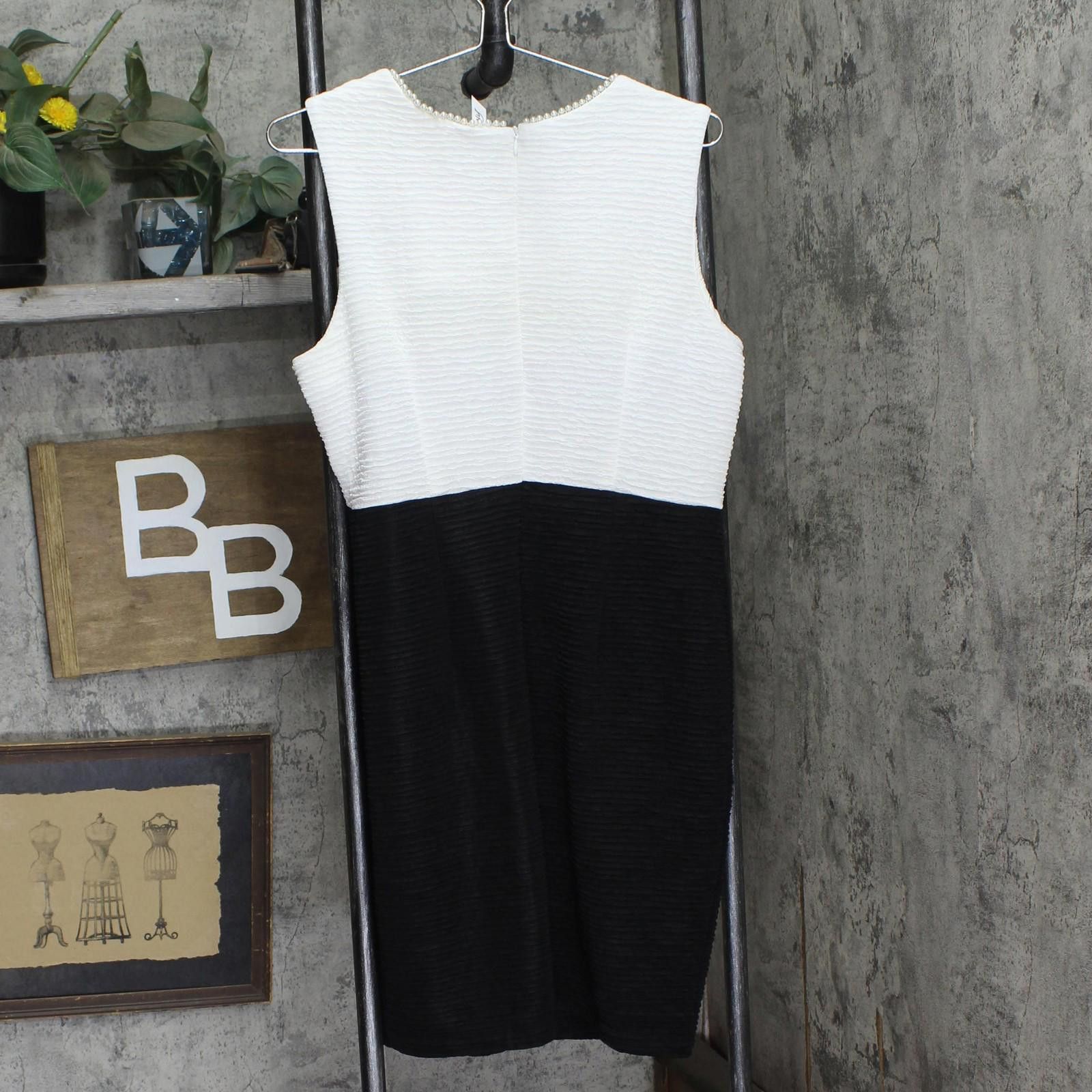 Other Nwt Ny Collection Knit Dress Set Ptxd2798 Black / White 14p Size XL / US 12-14 / IT 48-50 - 6 Thumbnail