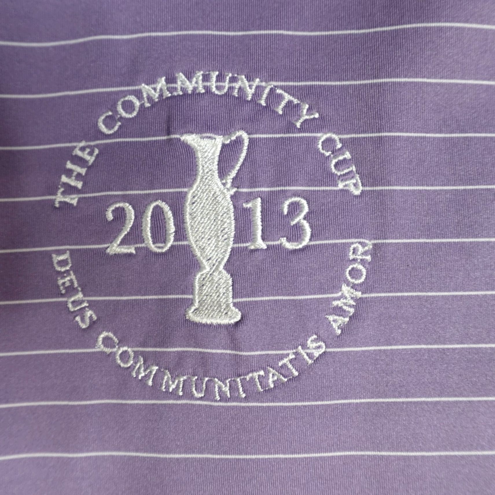 Footjoy FootJoy Polo Shirt L Purple Striped Embroidered Golf Performance Community Cup Crewneck Collar Short Sleeve Mens Size L Size US L / EU 52-54 / 3 - 3 Thumbnail