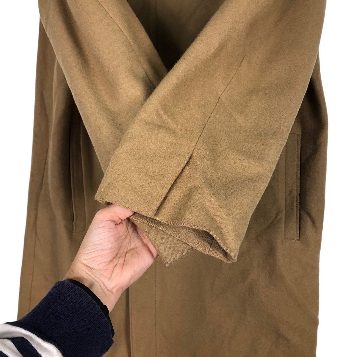 Comme Ca Ism 🔥Rich Brown - Fly Coats Long Jacket Wool Herringbone Size US M / EU 48-50 / 2 - 13 Thumbnail