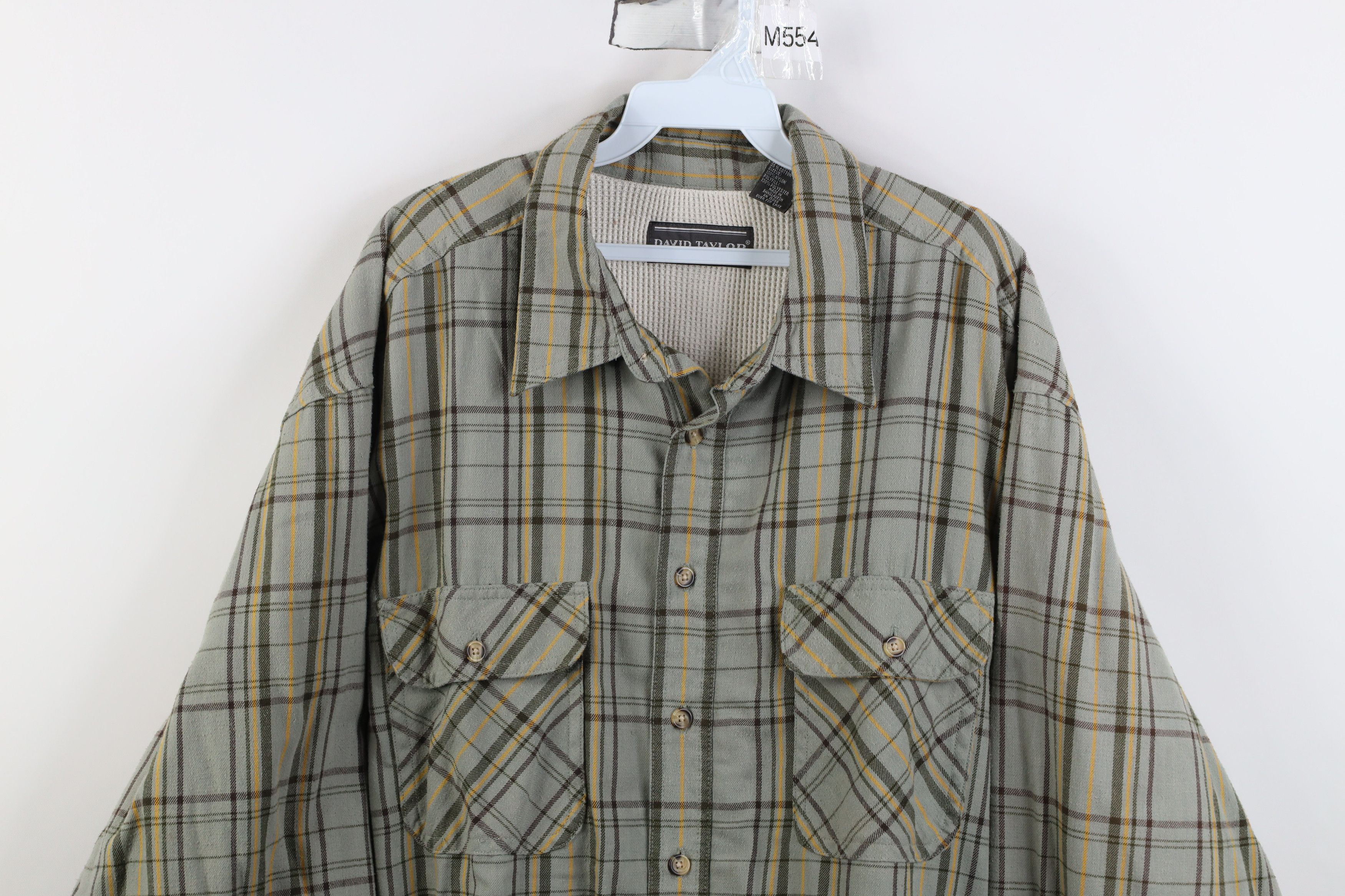 Vintage Vintage 90s Streetwear Waffle Lined Flannel Shirt Jacket Size US XL / EU 56 / 4 - 2 Thumbnail