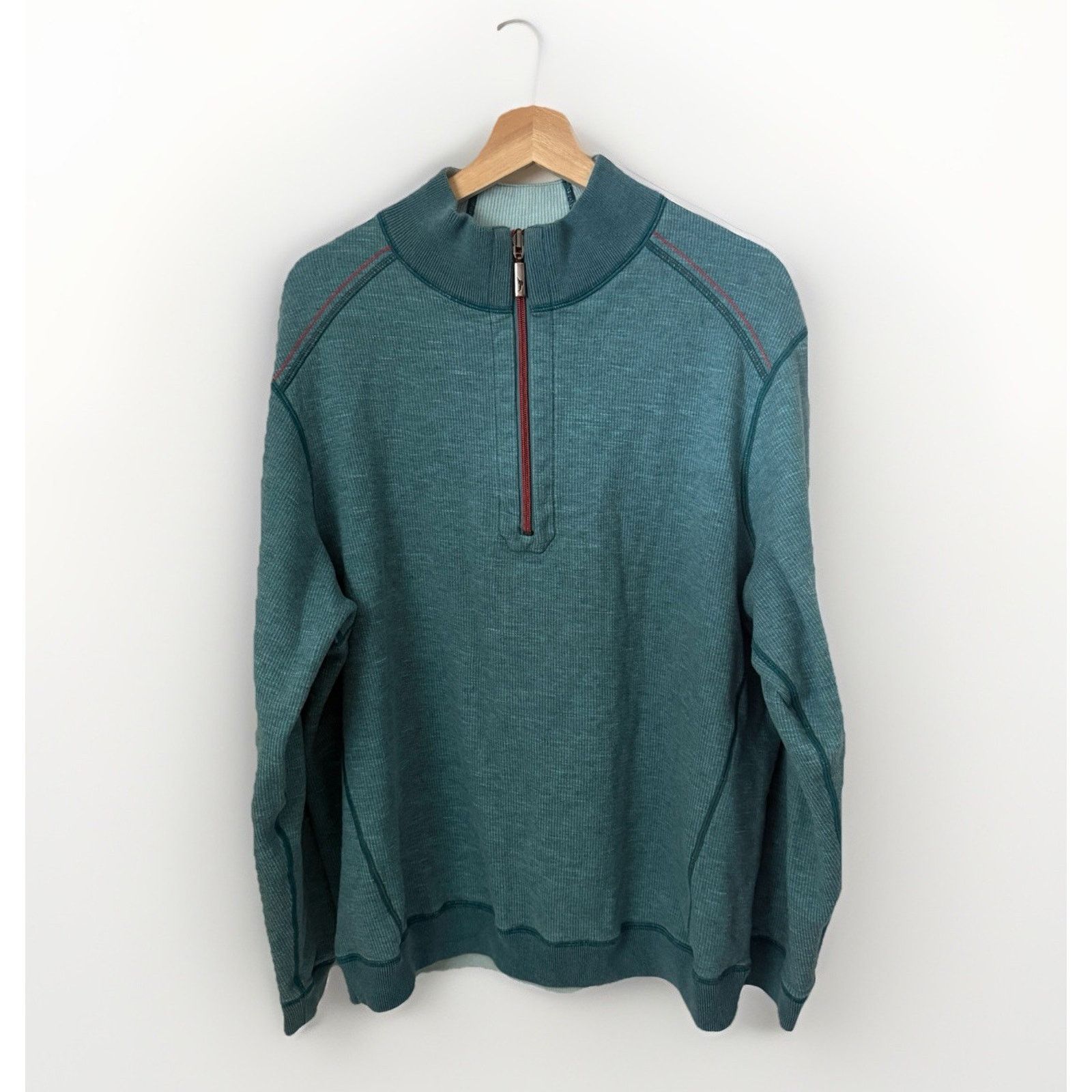 Tommy Bahama Tommy Bahama Flipsider Reversible Sweater Quarter-Zip Beach Size US L / EU 52-54 / 3 - 1 Thumbnail