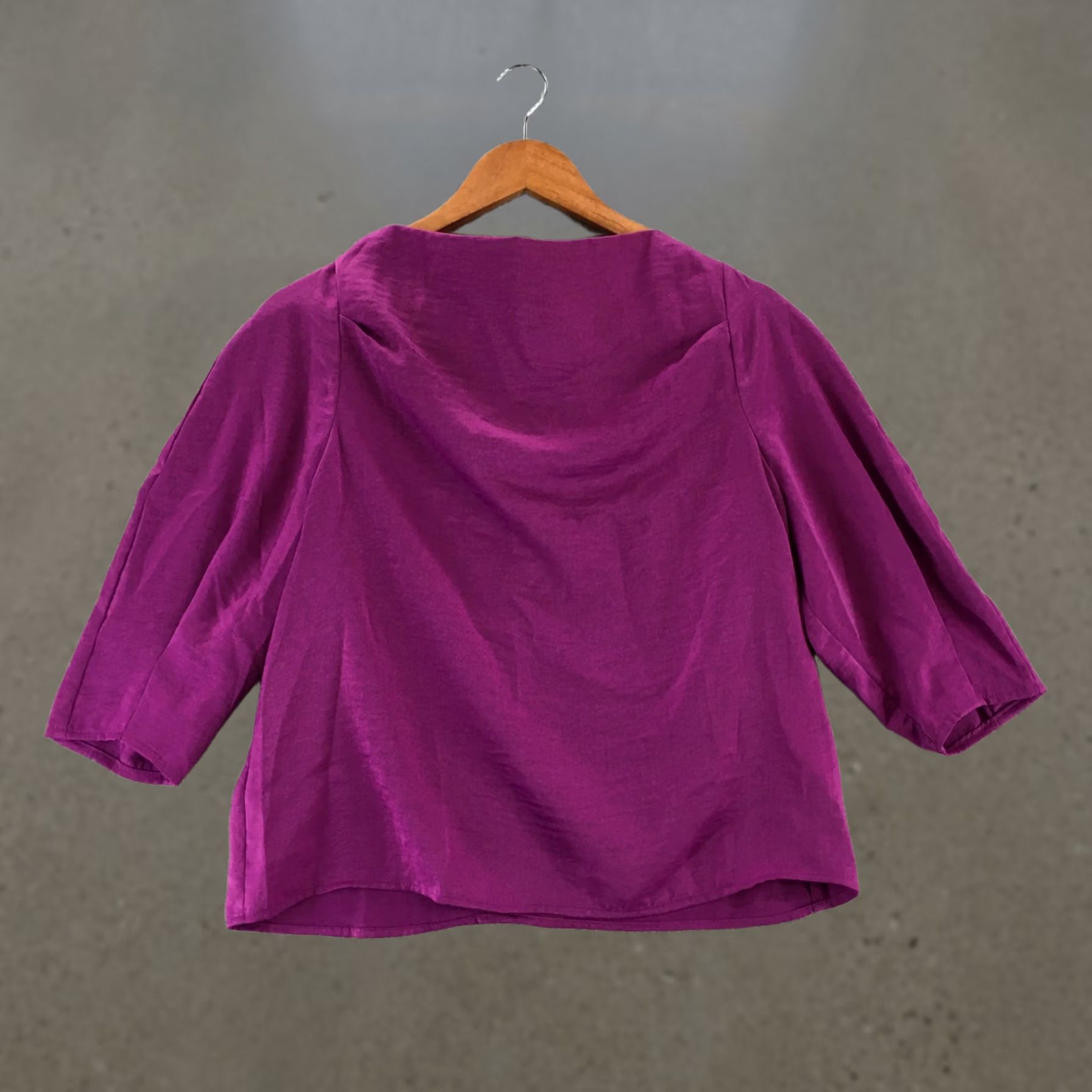 Worthington Worthington Puff Sleeve Blouse Top Womens S Purple 3/4 Sleeve Keyhole Back NWT Casual Basic Shirt Blouse Womens S Purple 3/4 Sleeve Keyhole Back NWT Size S / US 4 / IT 40 - 1 Thumbnail