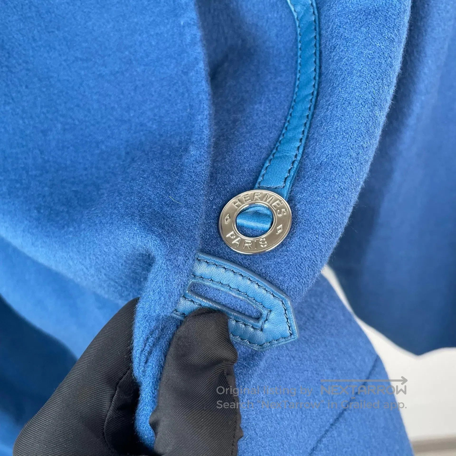 Hermes Hermes Gem Blue Lined Chain Short Cashmere Coat| Size XS / US 0-2 / IT 36-38 - 4 Thumbnail