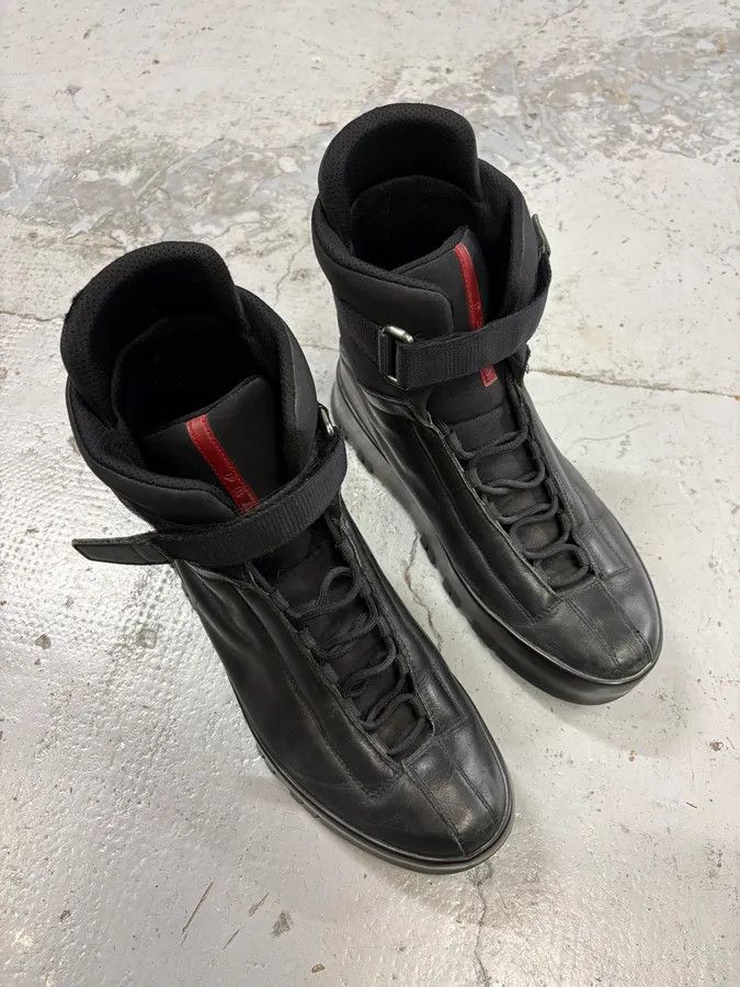 Prada 2000s Prada Black Strap Hiking Leather Boots Size US 9.5 / EU 42-43 - 4 Thumbnail