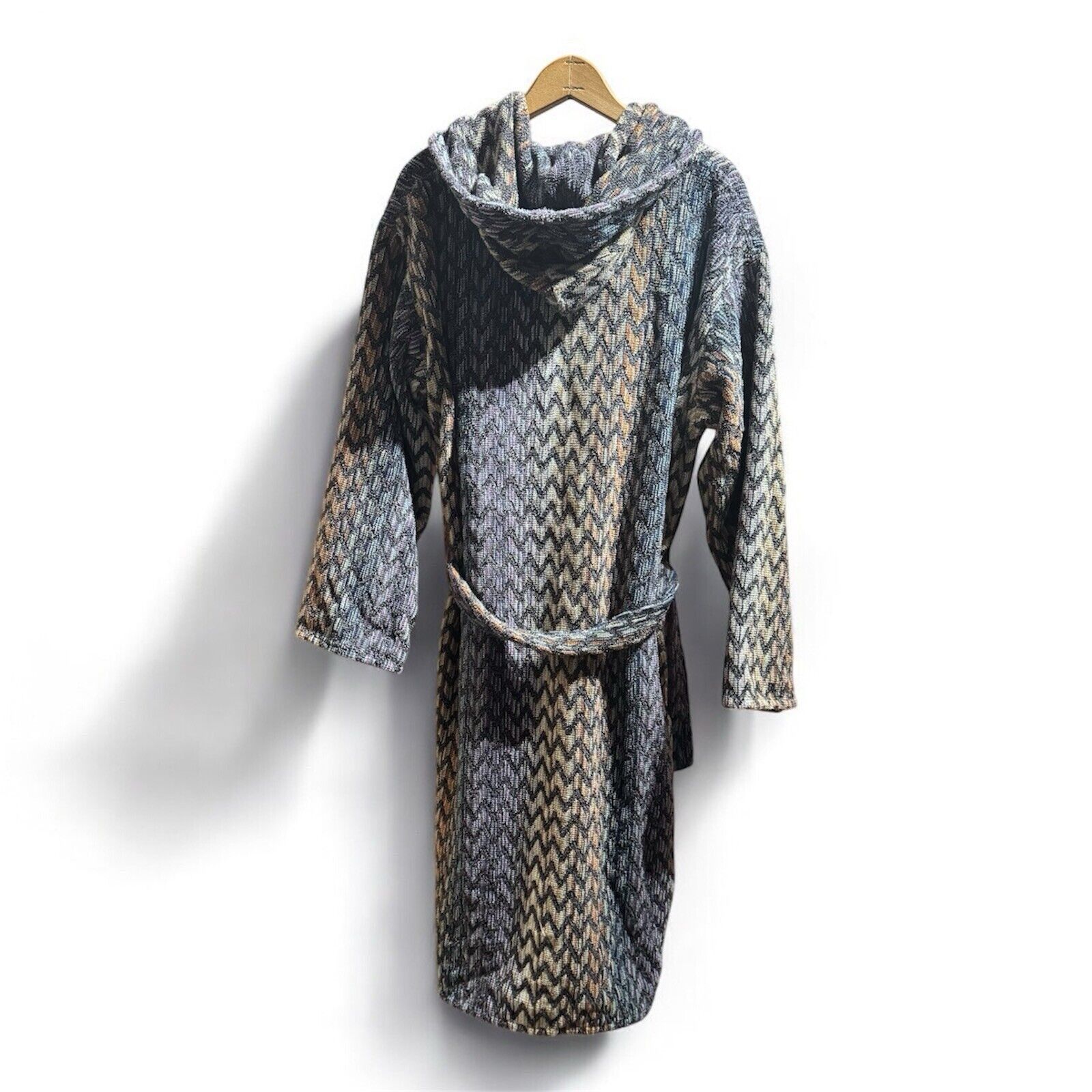 Missoni MISSONI MENS HOODED BATHROBE COTTON ITALY ROBE BELT Sz L Size 44 - 3 Thumbnail