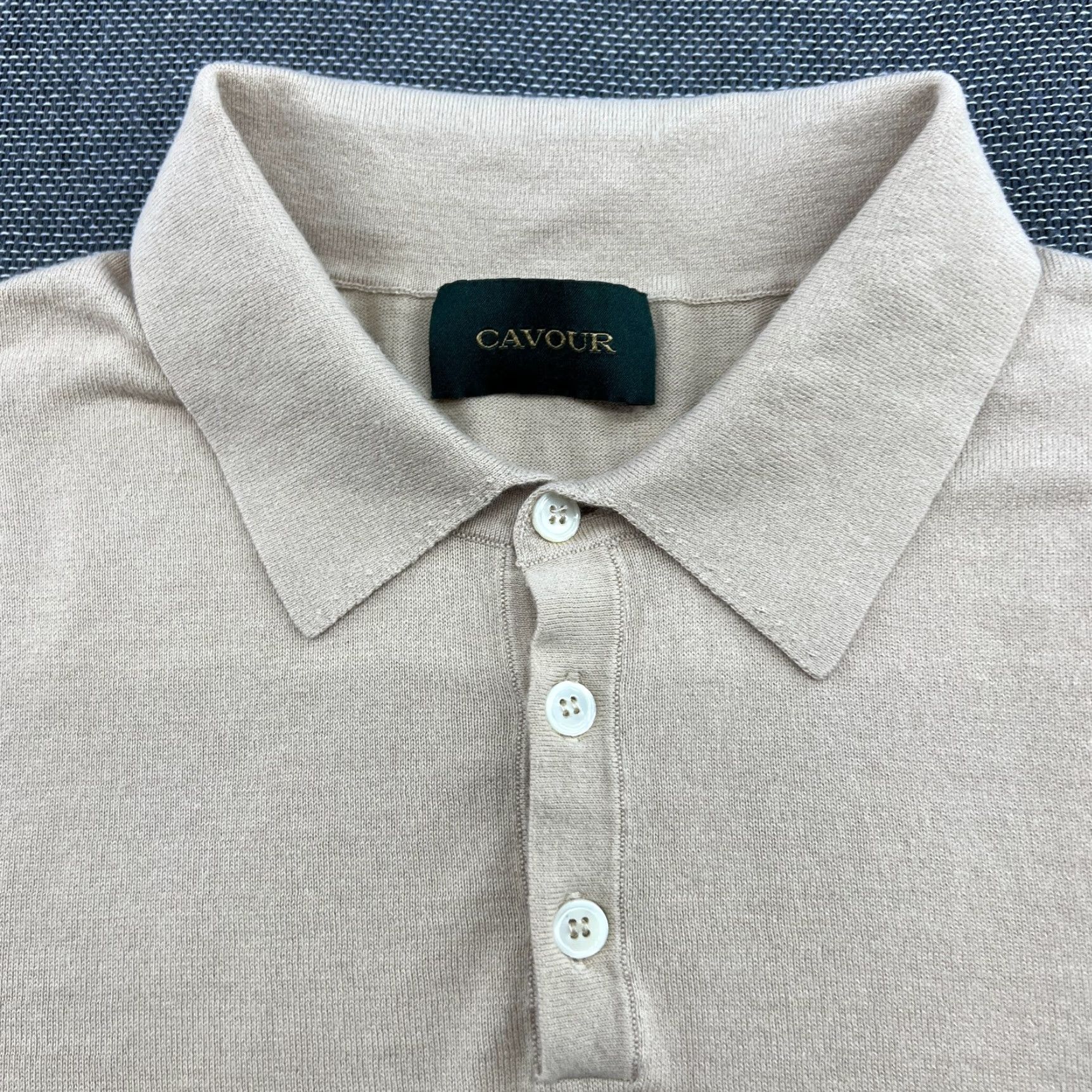 Vintage Cavour Mens Polo Shirt Small Beige Long Sleeves Made in Italy Button Up Shirt Mens Beige Polo Size US S / EU 44-46 / 1 - 3 Thumbnail