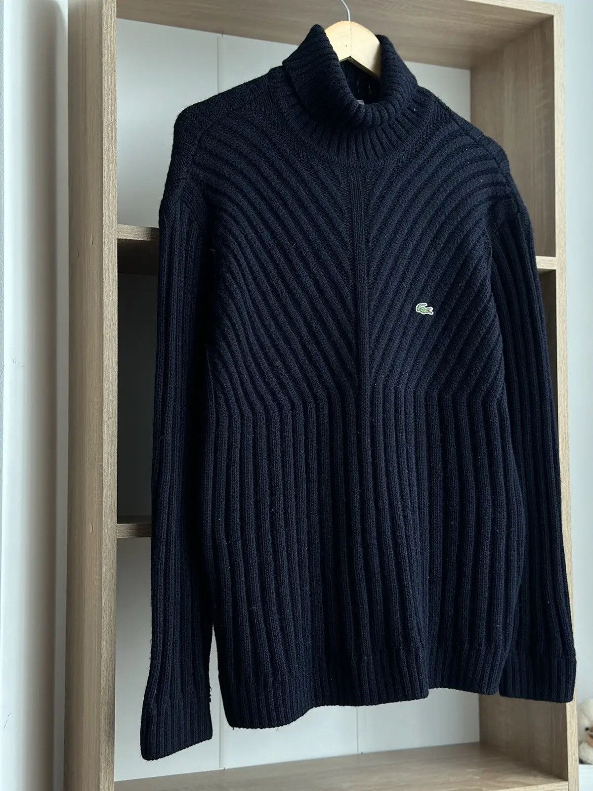 Lacoste × Vintage Vintage Lacoste Turtleneck Knitted Wool Blue Sweater Size US M / EU 48-50 / 2 - 8 Thumbnail