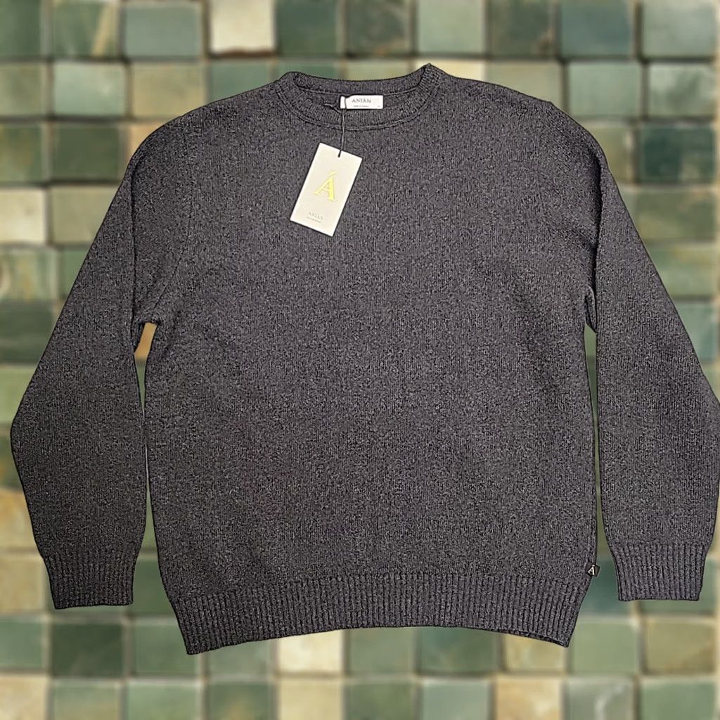 Vintage Anian Sweater Mens 2XL Charcoal Merino Wool Cashmere Blend Cashmino Crewneck NEW Pullover Knit Crew Neck Casual Mens Size US XXL / EU 58 / 5 - 1 Thumbnail
