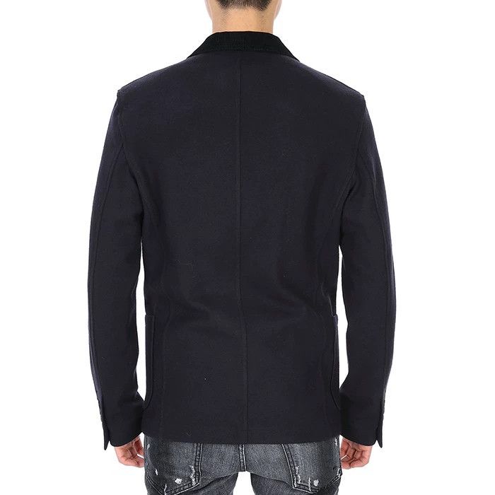 Lanvin LANVINDark Blue Wool Corduroy Collar Blazer jacket 2503-Nex Size US S / EU 44-46 / 1 - 7 Thumbnail