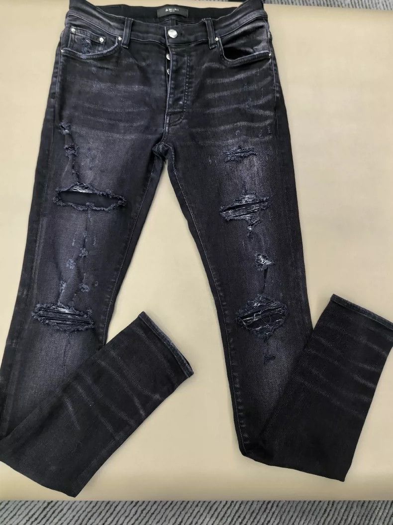 Amiri Amiri Major Destruction Black Denim Pants Size US 30 / EU 46 - 1 Thumbnail