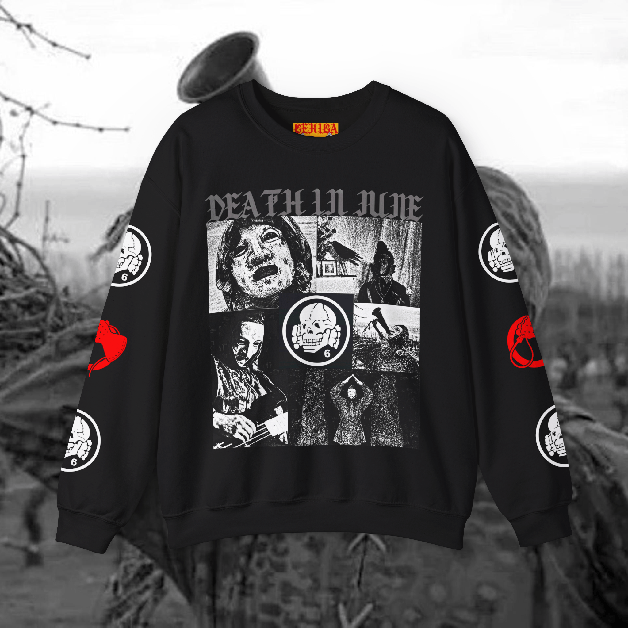 image of Band Tees Death In June Sweatshirt in Black, Men's (Size 2XL)