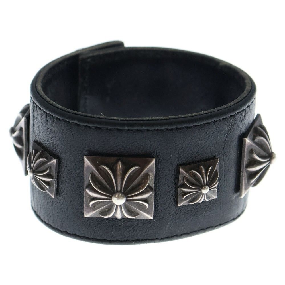 Chrome Hearts Crocodile skin Alligator Punk Stud Spike Bracelet