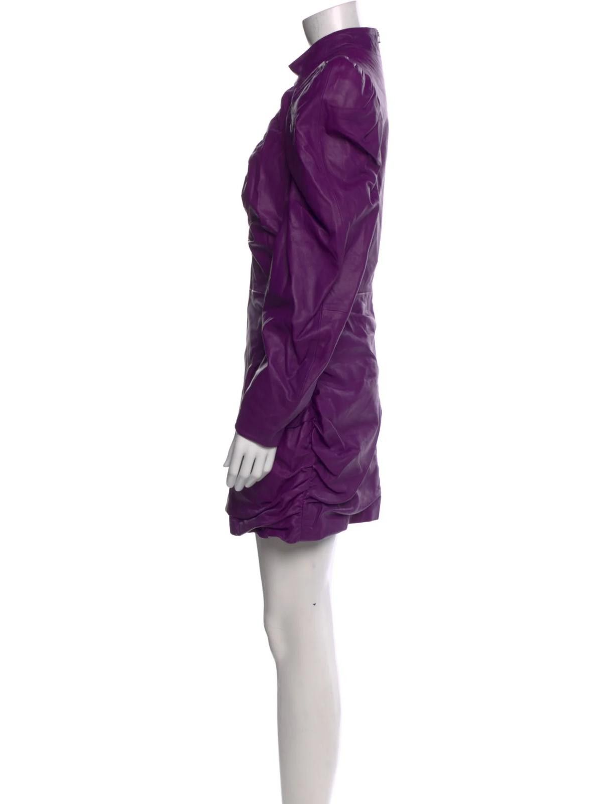Other Marcell Von Berlin Lavender Leather Mini Dress Size: M Size M / US 6-8 / IT 42-44 - 2 Thumbnail