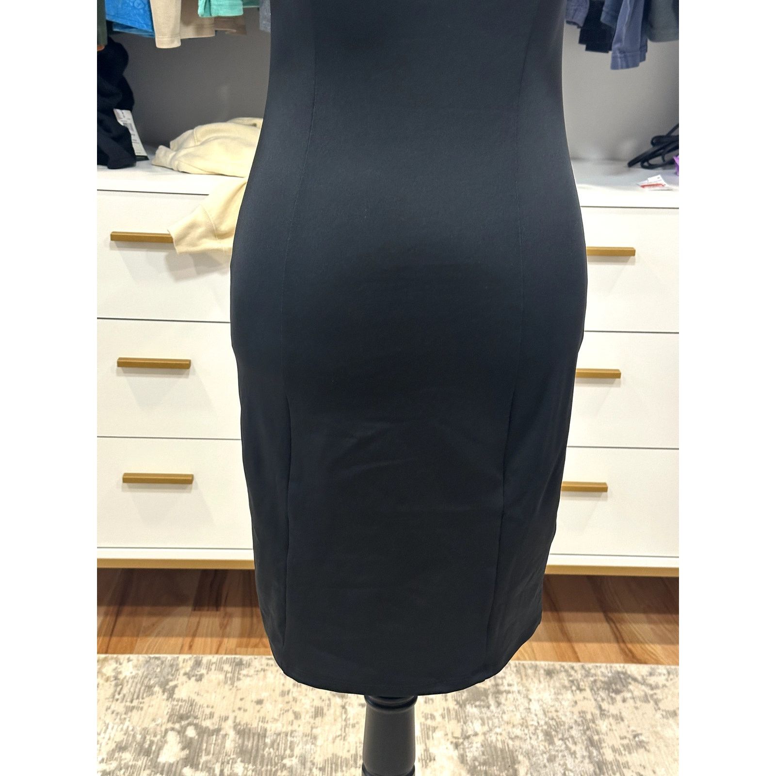 Other Open Edit Black Bodycon Off The Shoulder Mini Dress XS NWT Size XS / US 0-2 / IT 36-38 - 7 Thumbnail