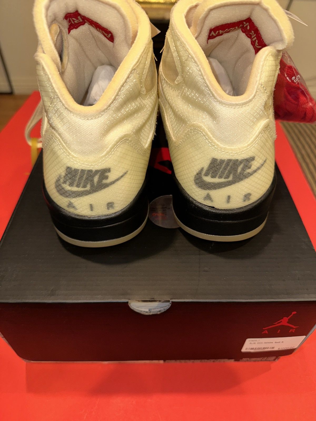 Jordan Brand × Off-White Jordan Air Jordan 5 SP Off-White Sail Sneakers DH8565-100 Size US 9 / EU 42 - 9 Thumbnail
