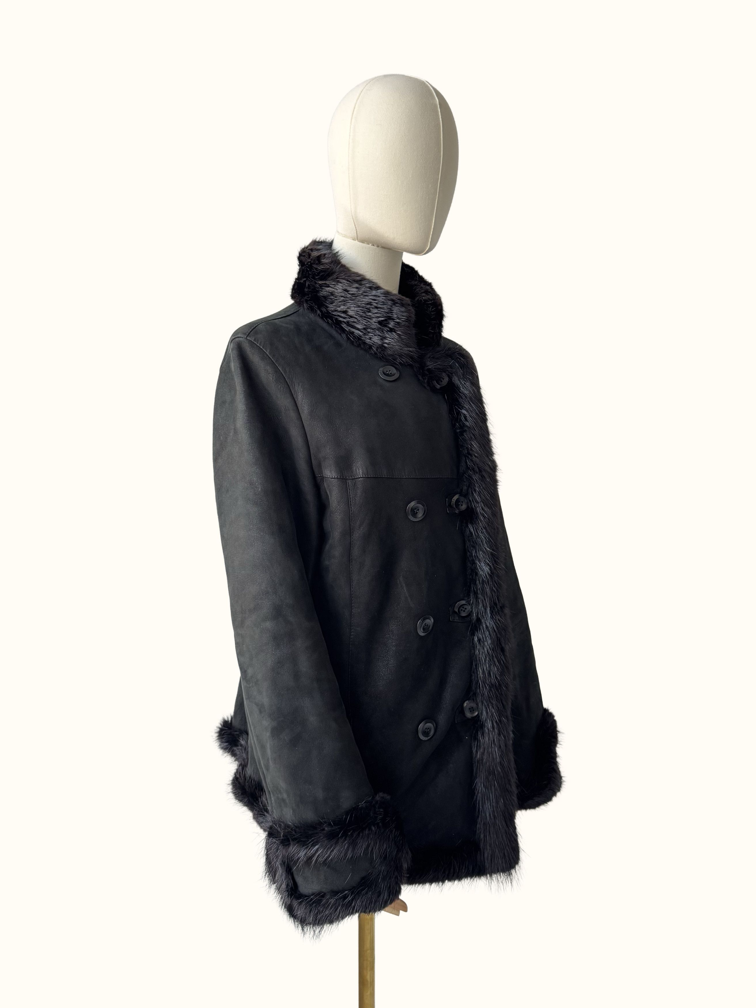 Vintage Vintage Real Shearling Coat (B550) Size M / US 6-8 / IT 42-44 - 2 Thumbnail