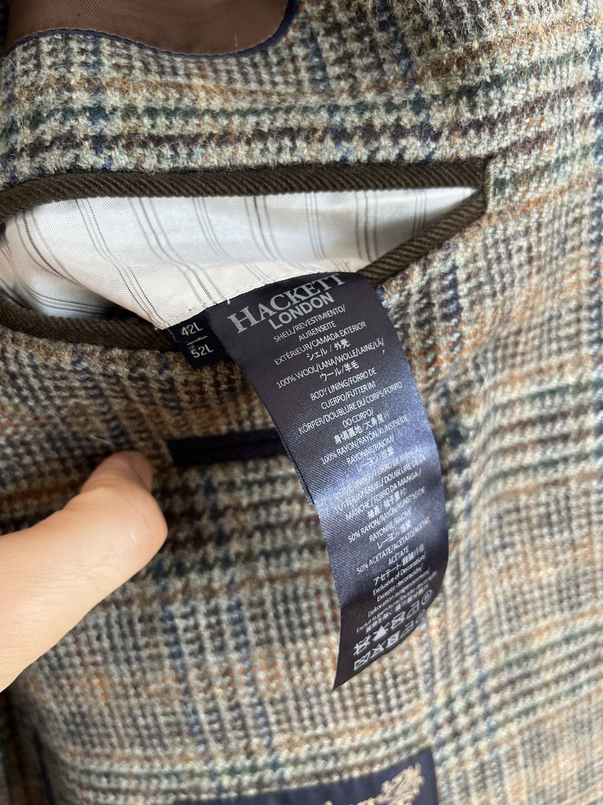 Hackett Hackett Tweed Wool Blazer Size 52L - 12 Thumbnail