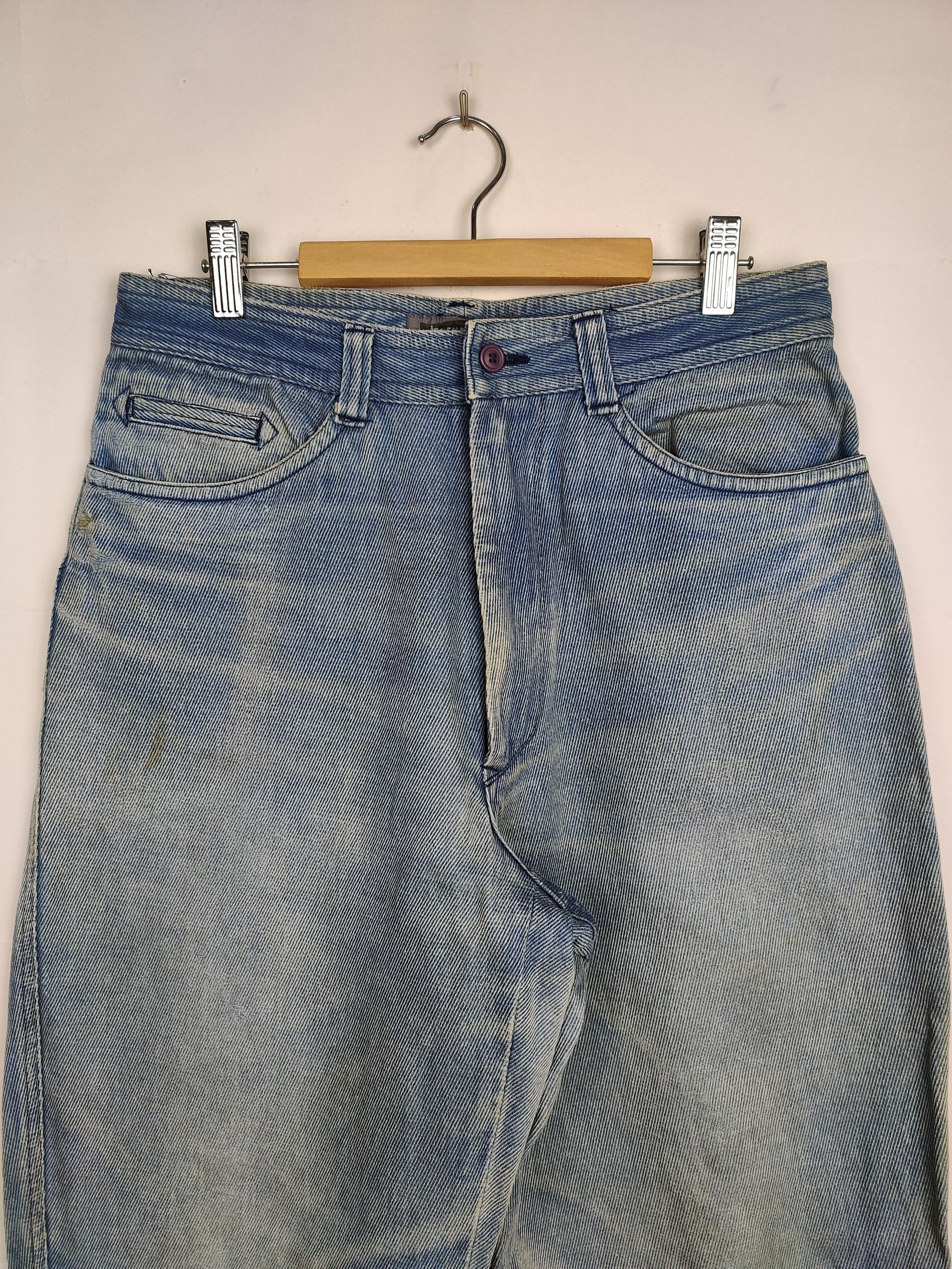 Issey Miyake × Vintage Vintage 80s Issey Miyake Men Denim Pant Repaired Size US 29 - 2 Thumbnail