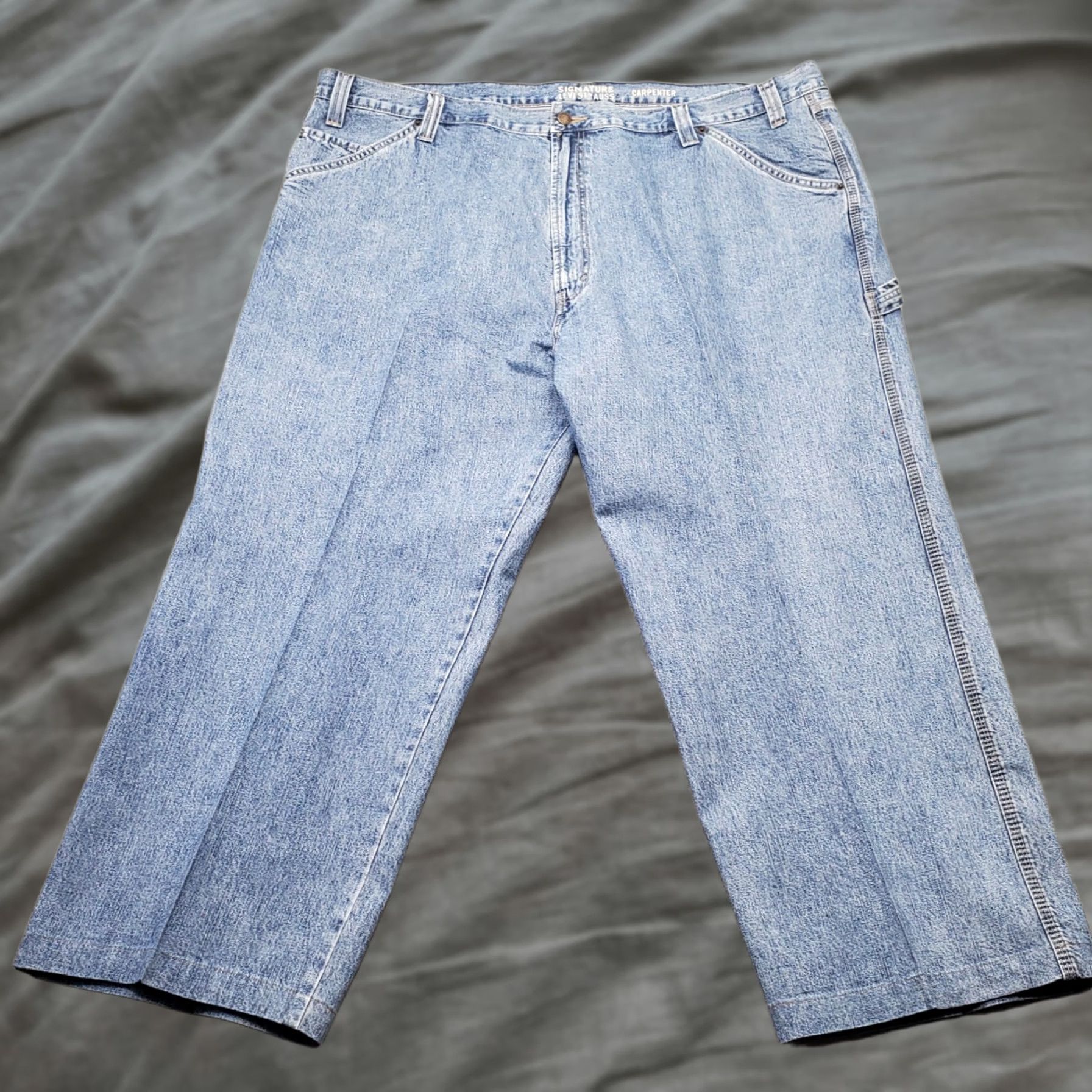 Levi's Levi's Jeans Mens 48x30 Blue Denim High Rise Straight Carpenter 5-Pocket Regular Size: Mens Size 48 Blue Denim 100% Cotton Jeans Mens Size US 32 / EU 48 - 1 Thumbnail