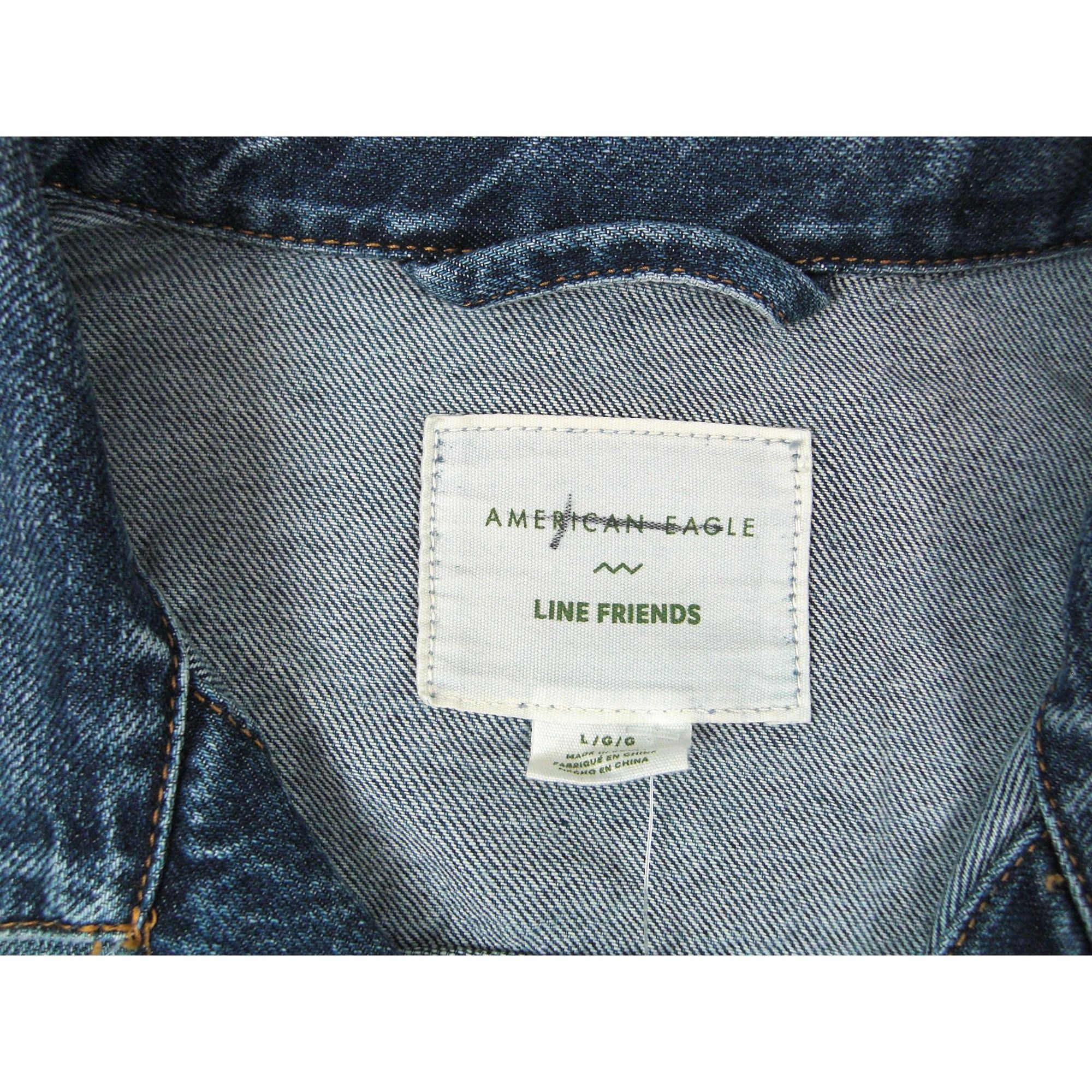 Other American Eagle Line Friends Size L Men's Denim Blue Trucker Size US L / EU 52-54 / 3 - 5 Thumbnail