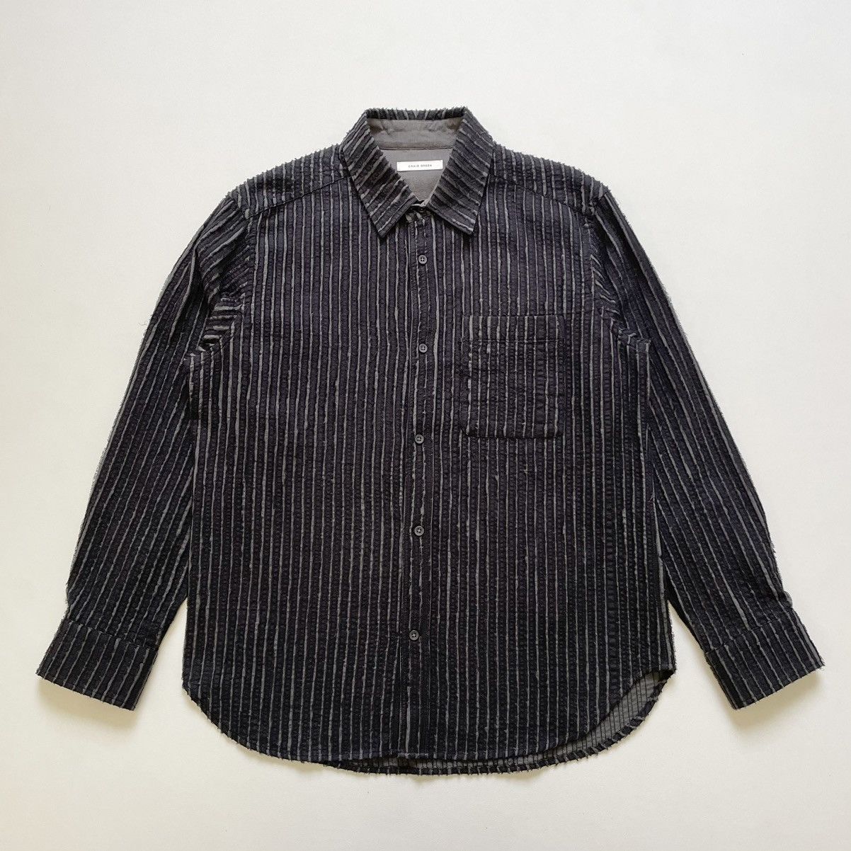 A/W 23 Black/Gray ‘Pulled Stripe’ Shirt