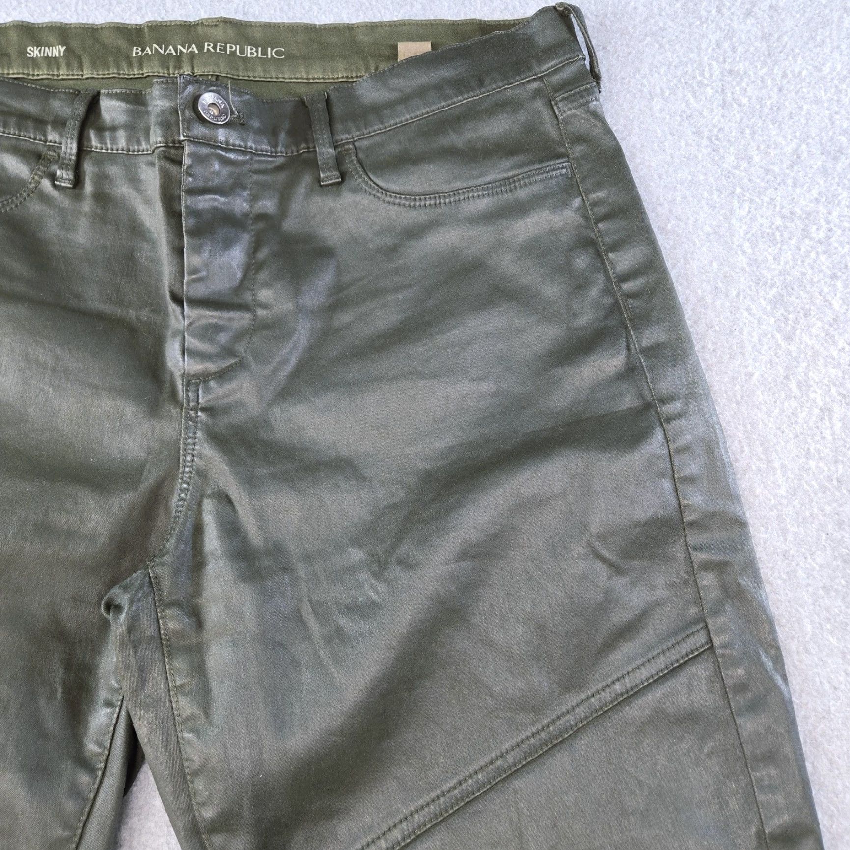 Banana Republic Banana Republic Pants Mens 31x28 Green Skinny Chino Extra-Slim Stretch Pockets Size US 31 - 3 Thumbnail