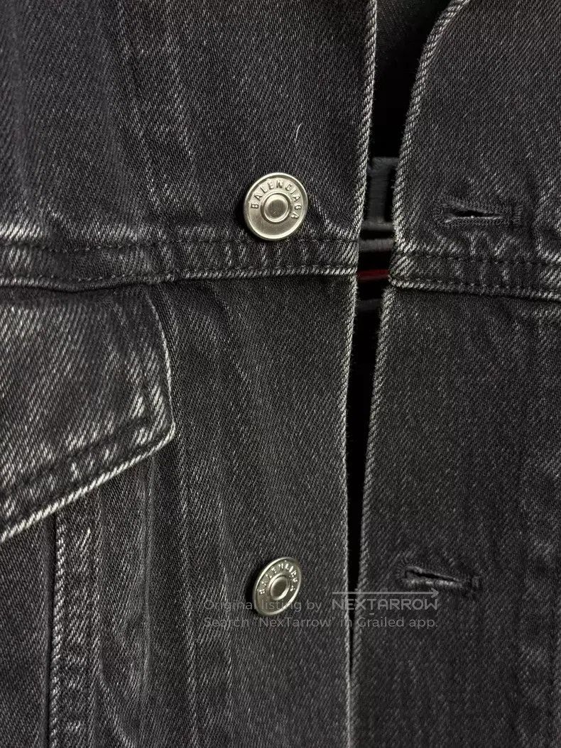 Balenciaga Balenciaga Classic Washed Black Coke Embroidered Denim Jac Size US S / EU 44-46 / 1 - 3 Thumbnail