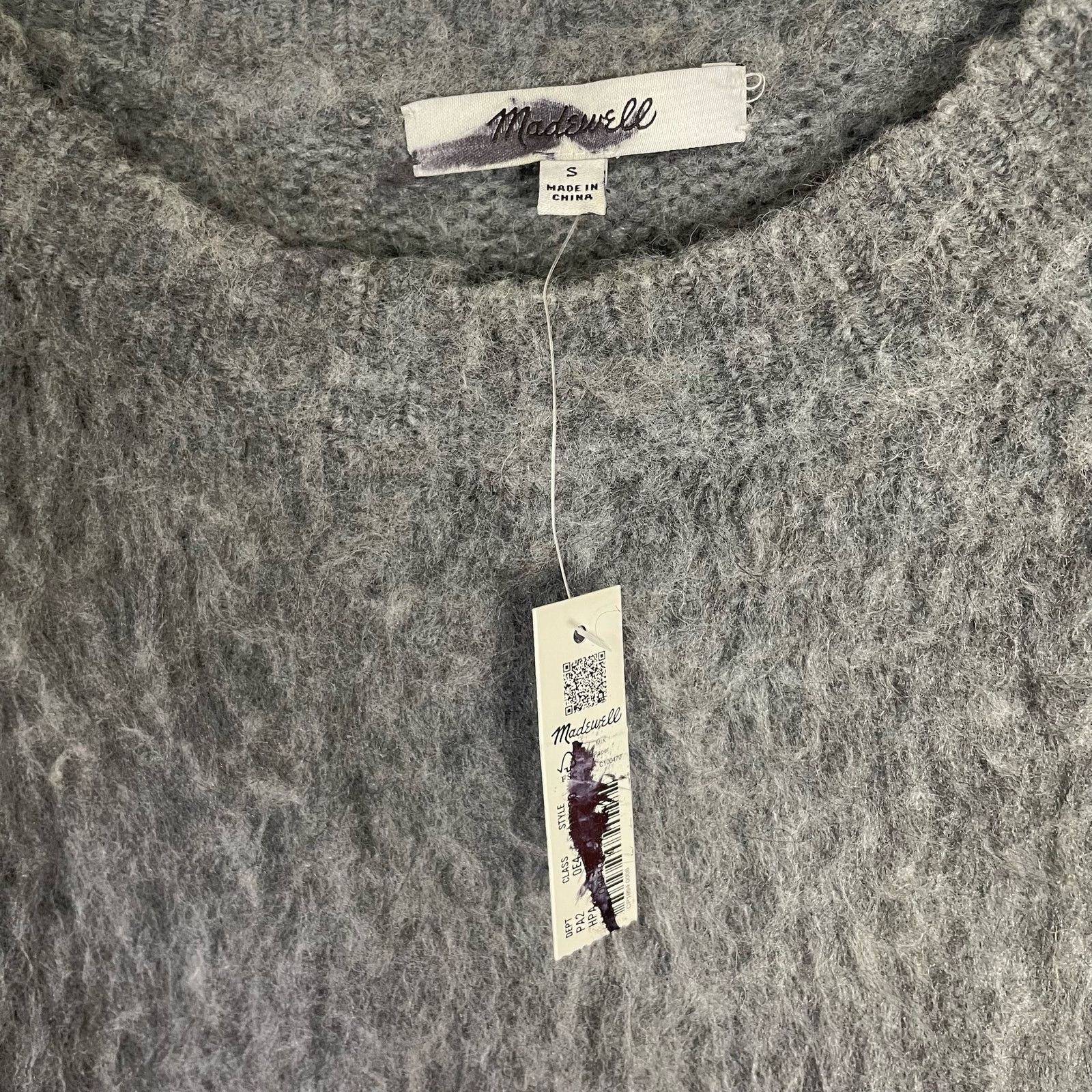 Madewell Brushed Argyle Alpaca Wool Sweater US Women's S
