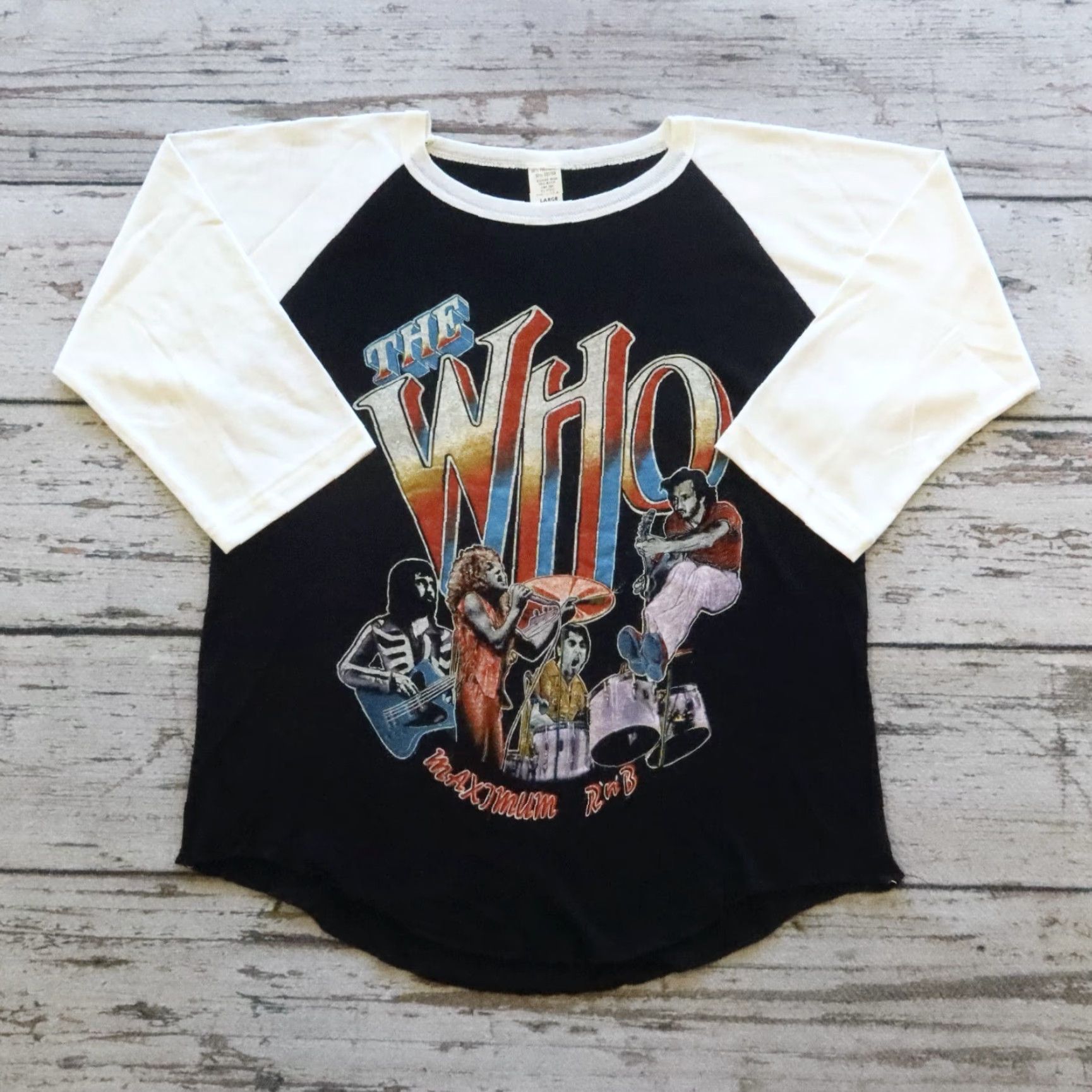 Vintage Vintage The Who Raglan T-Shirt Maximum RnB Shirt Men L Black Size US L / EU 52-54 / 3 - 2 Thumbnail