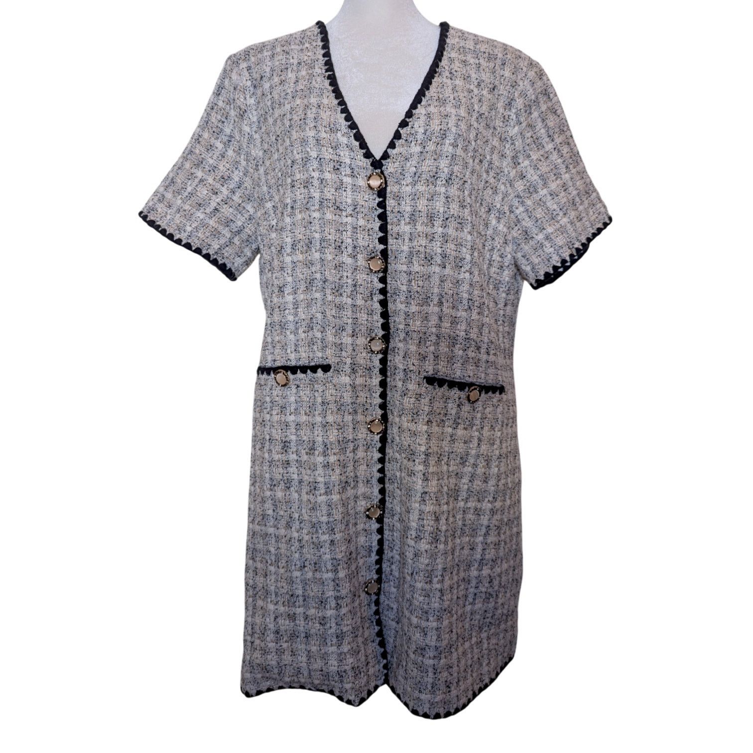 Other NWOT Pomander Place White Tweed Josephine Dress XXL Size XXL / US 16-18 / IT 52-54 - 4 Thumbnail
