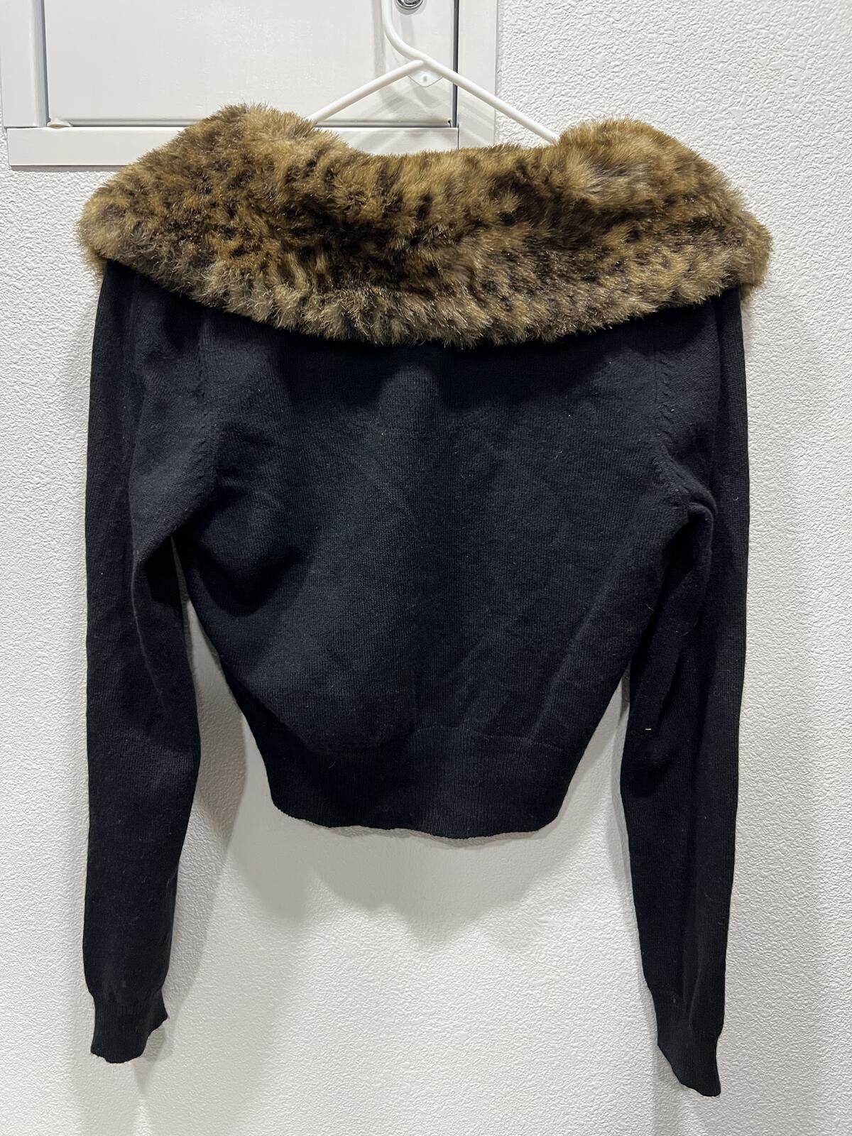 Other Y2K black cardigan with leopard fur Size M / US 6-8 / IT 42-44 - 3 Thumbnail