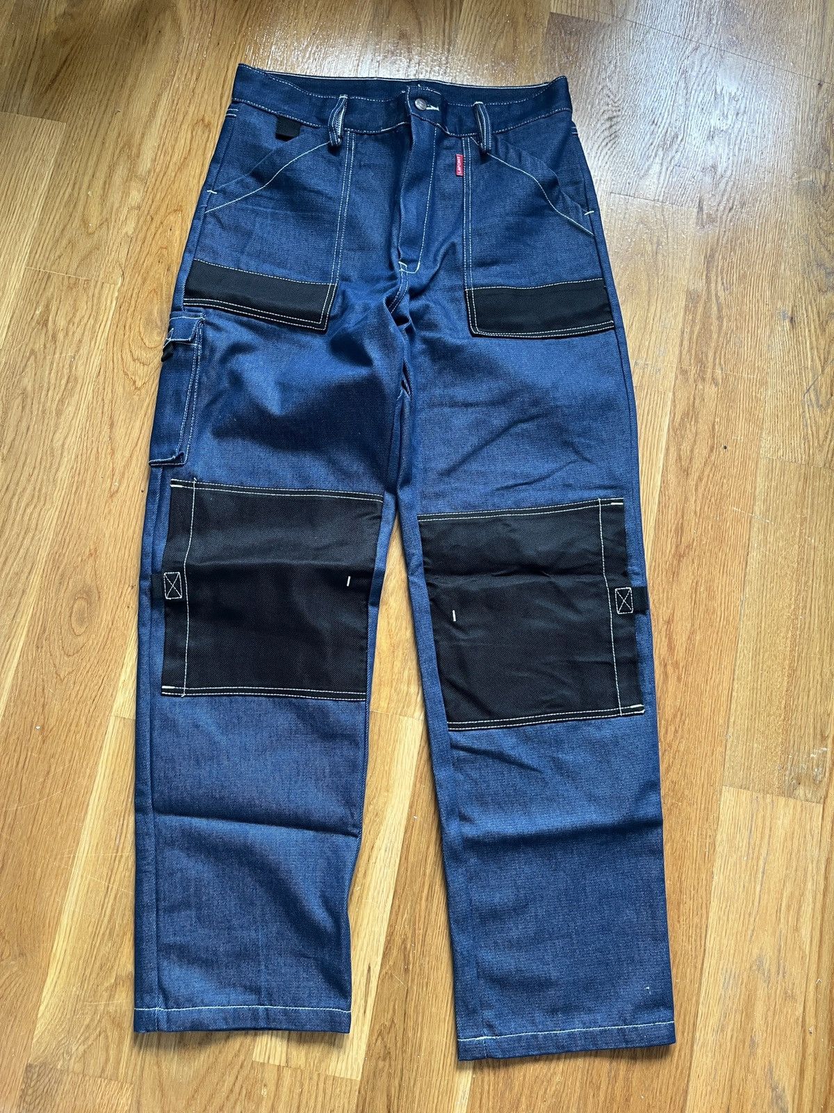 Vintage Vintage Y2k Denim Patchwork Cargos with Contrast Stitching Size US 30 / EU 46 - 1 Thumbnail