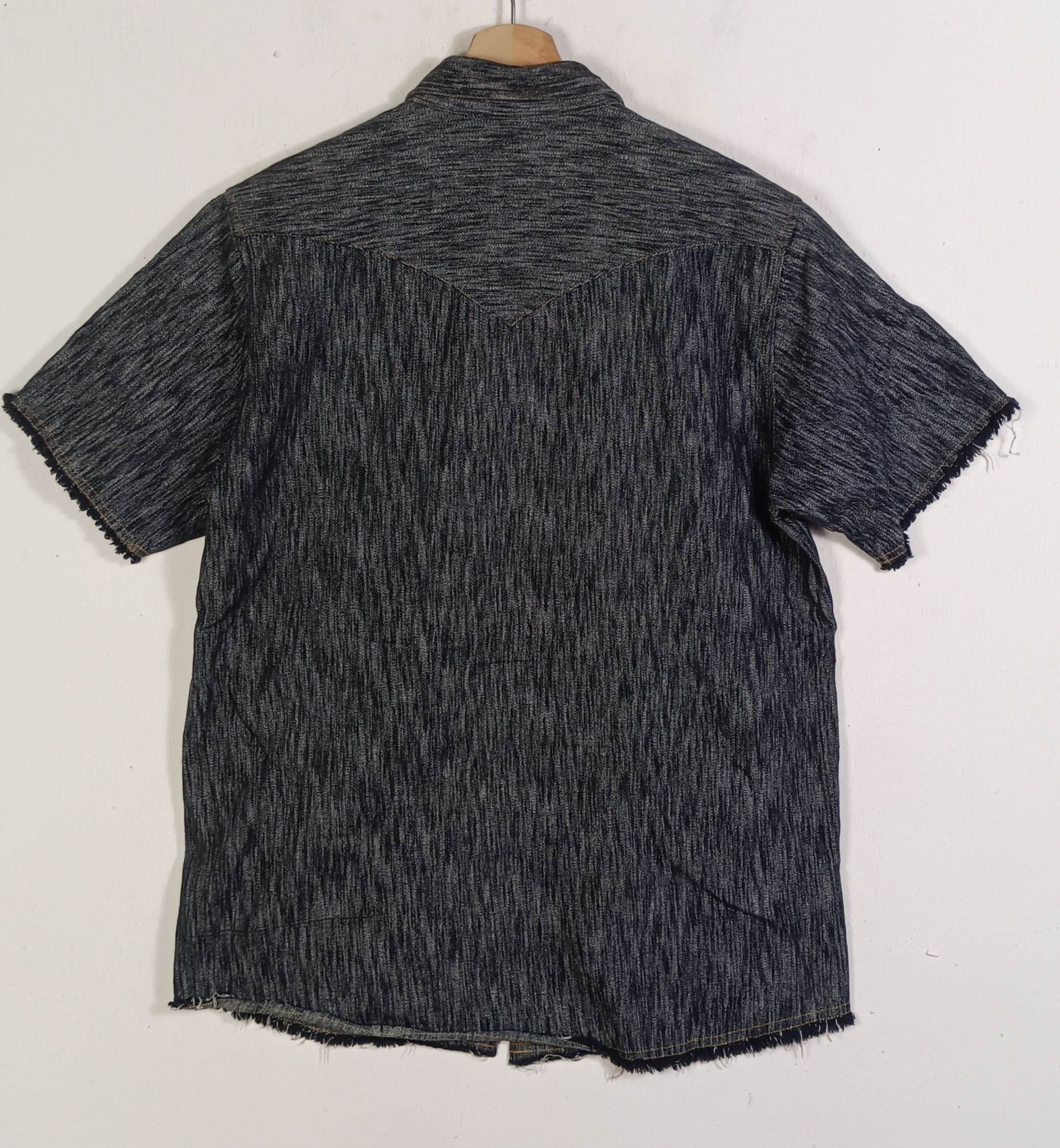 Japanese Brand Crate Barefost Distressed Style Western Denim Shirt Size US M / EU 48-50 / 2 - 2 Thumbnail