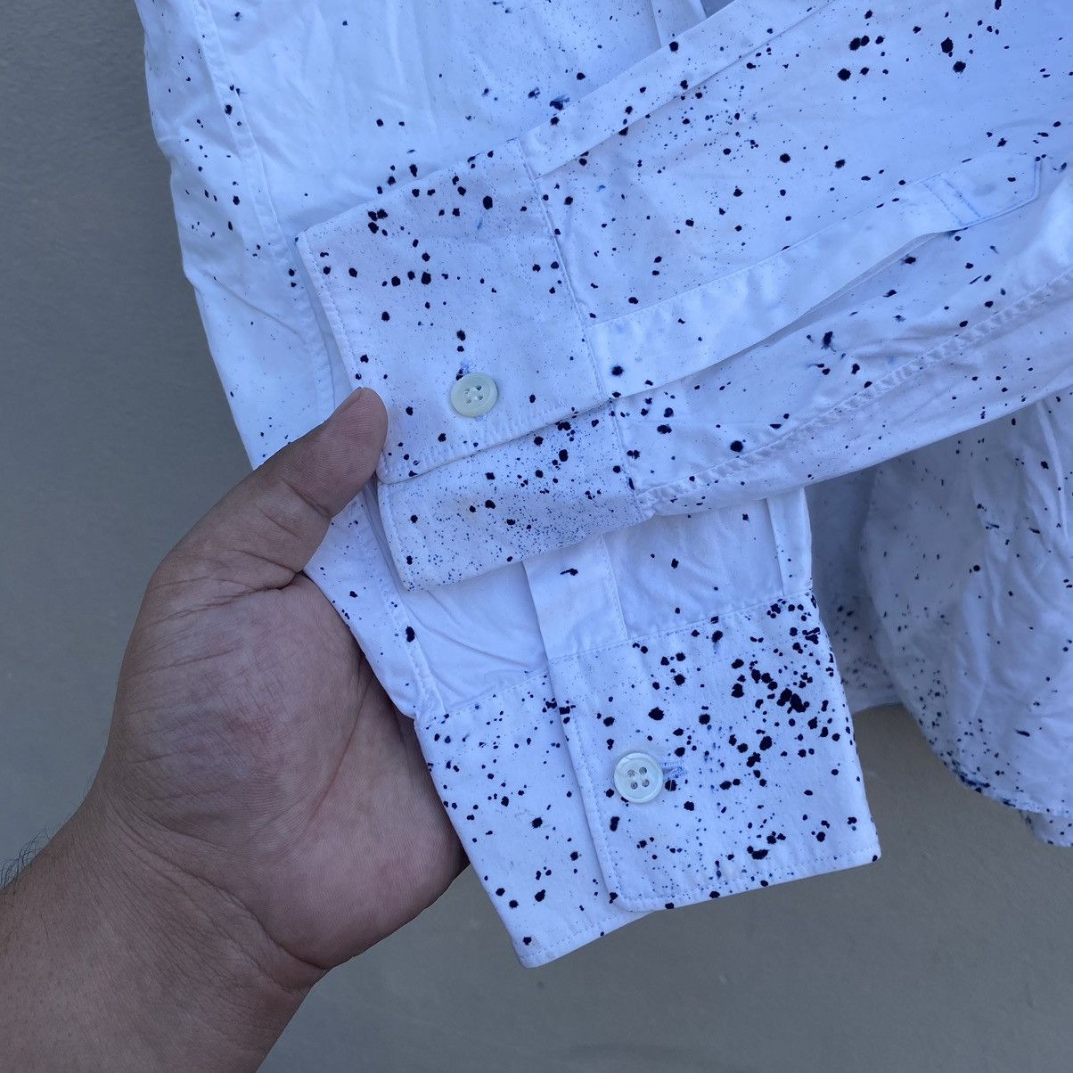 Comme des Garcons Comme des Garcons White Ink Splatter Longsleeve Shirt Size US S / EU 44-46 / 1 - 5 Thumbnail