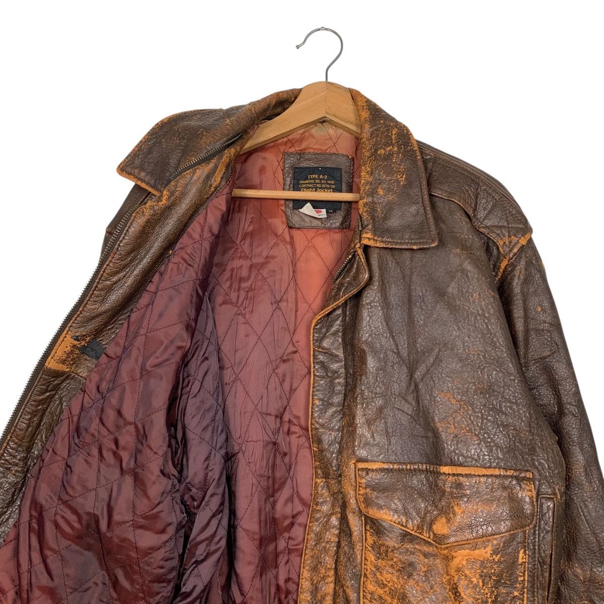 Japanese Brand Type A-2 US Air Force Military Leather Bomber Jacket Size US M / EU 48-50 / 2 - 10 Thumbnail